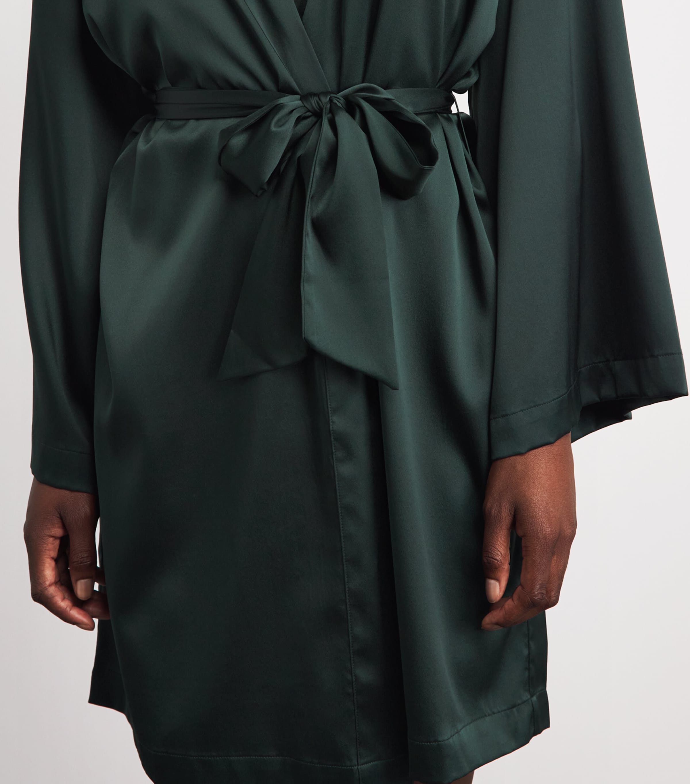 Aubade Womens Silk-Blend Midnight Whisper Robe Mysterious Green Image 5