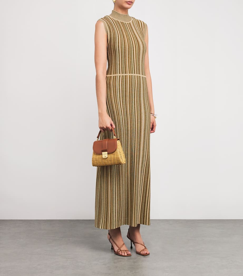 Stripe Anna Maxi Dress Y0195 GOLD/BRONZE Image 2