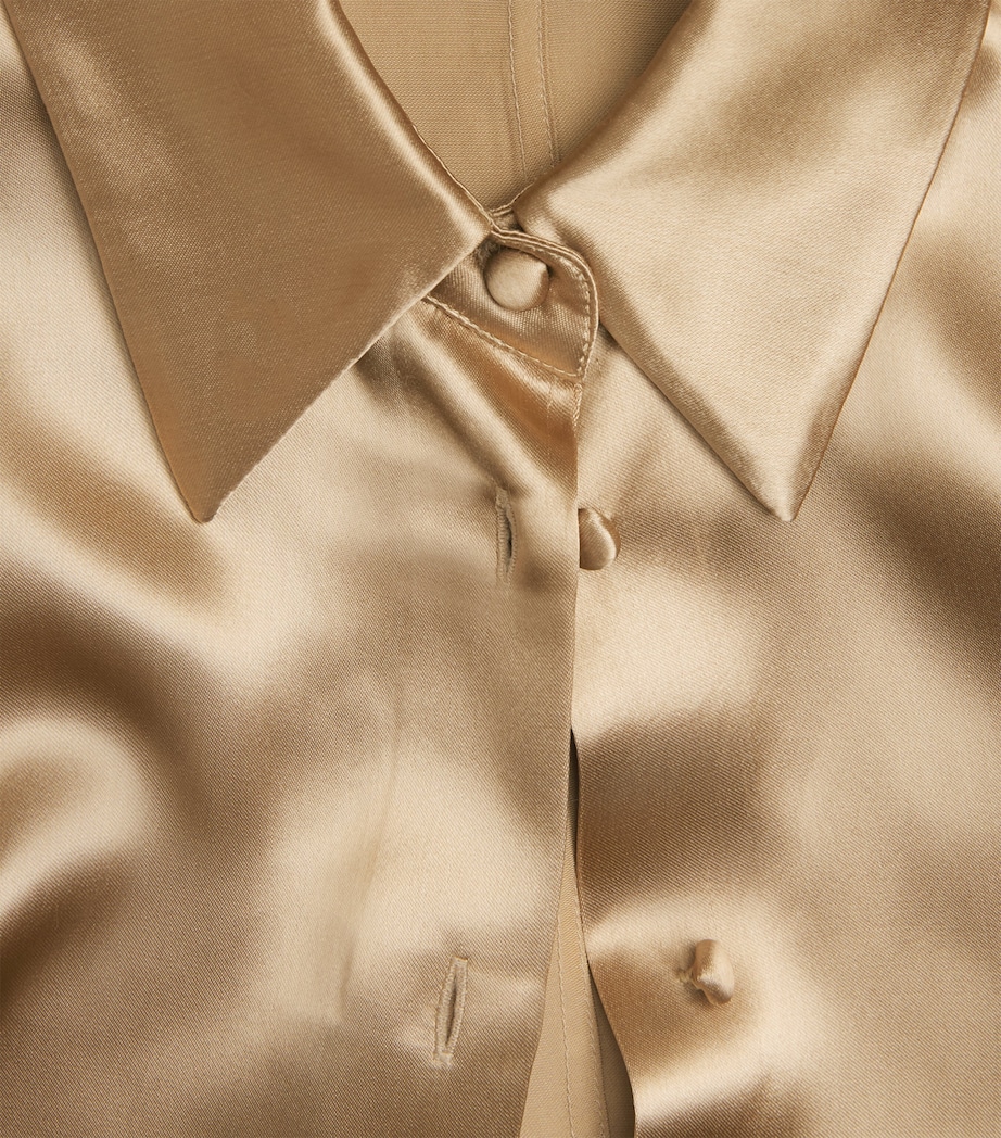 Satin Cinched-Waist Shirt NATURAL Image 5