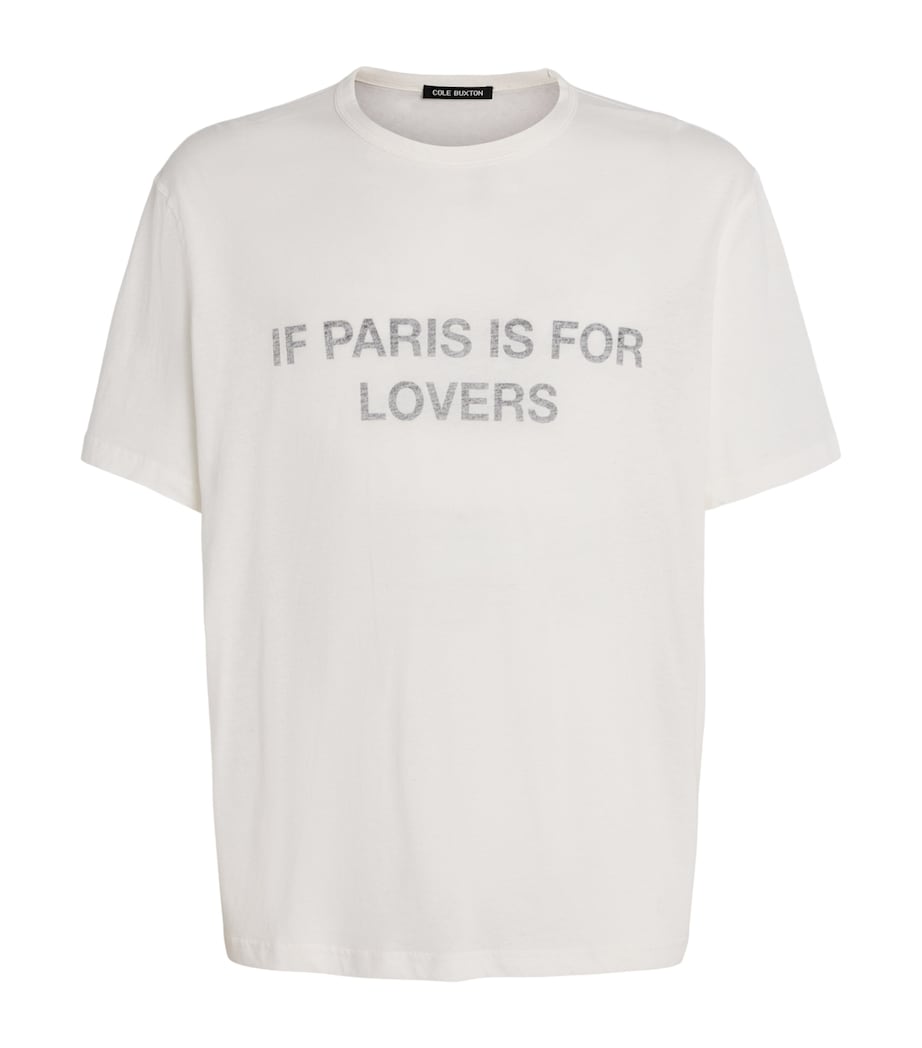COLE BUXTON Mens Cotton Paris Texas T-Shirt Vintage White Image 1