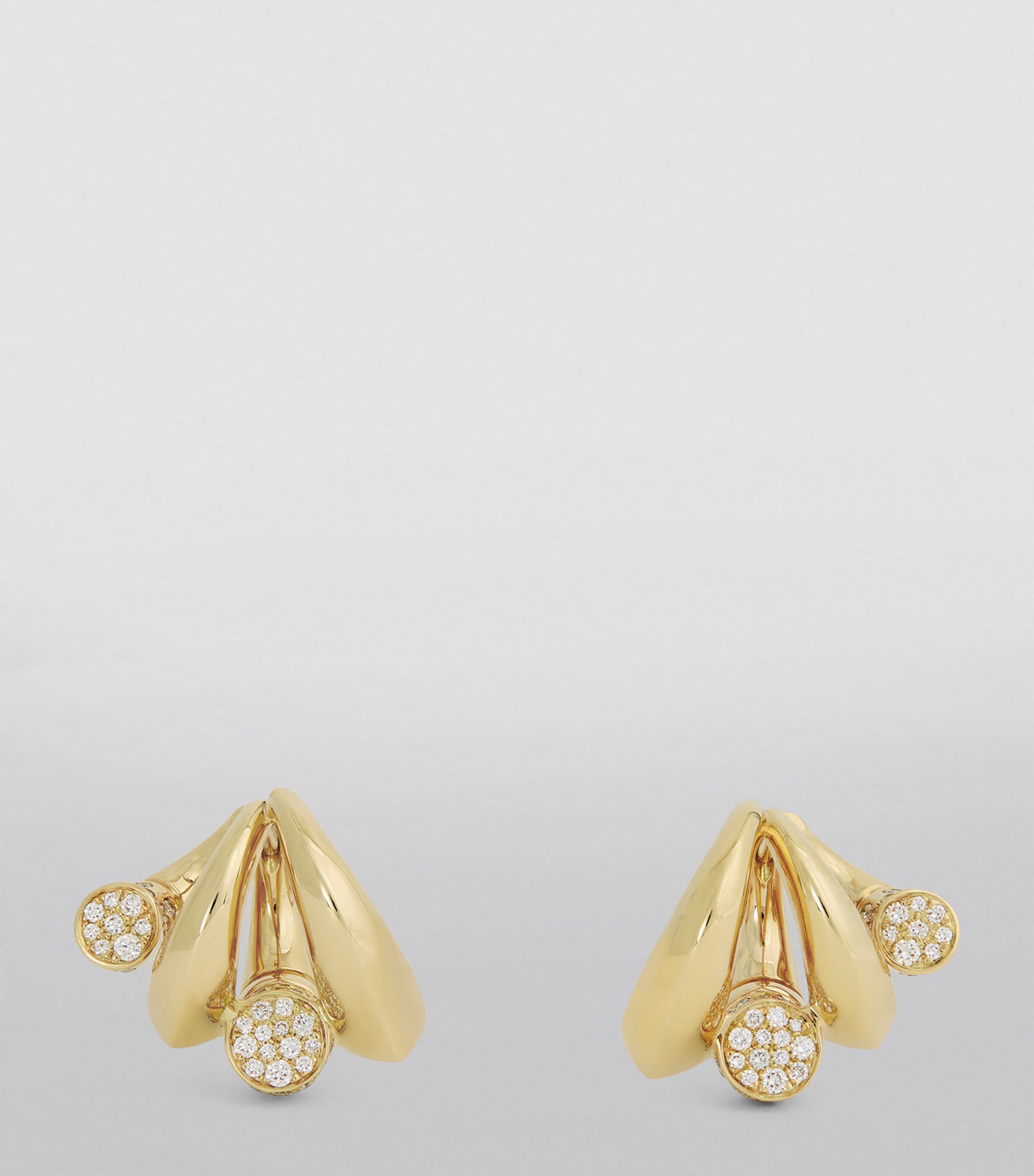 Tabayer Yellow Gold and Pavé Diamond Oera Edition 3 Triple Hoop Earrings Yellow Gold Image 2