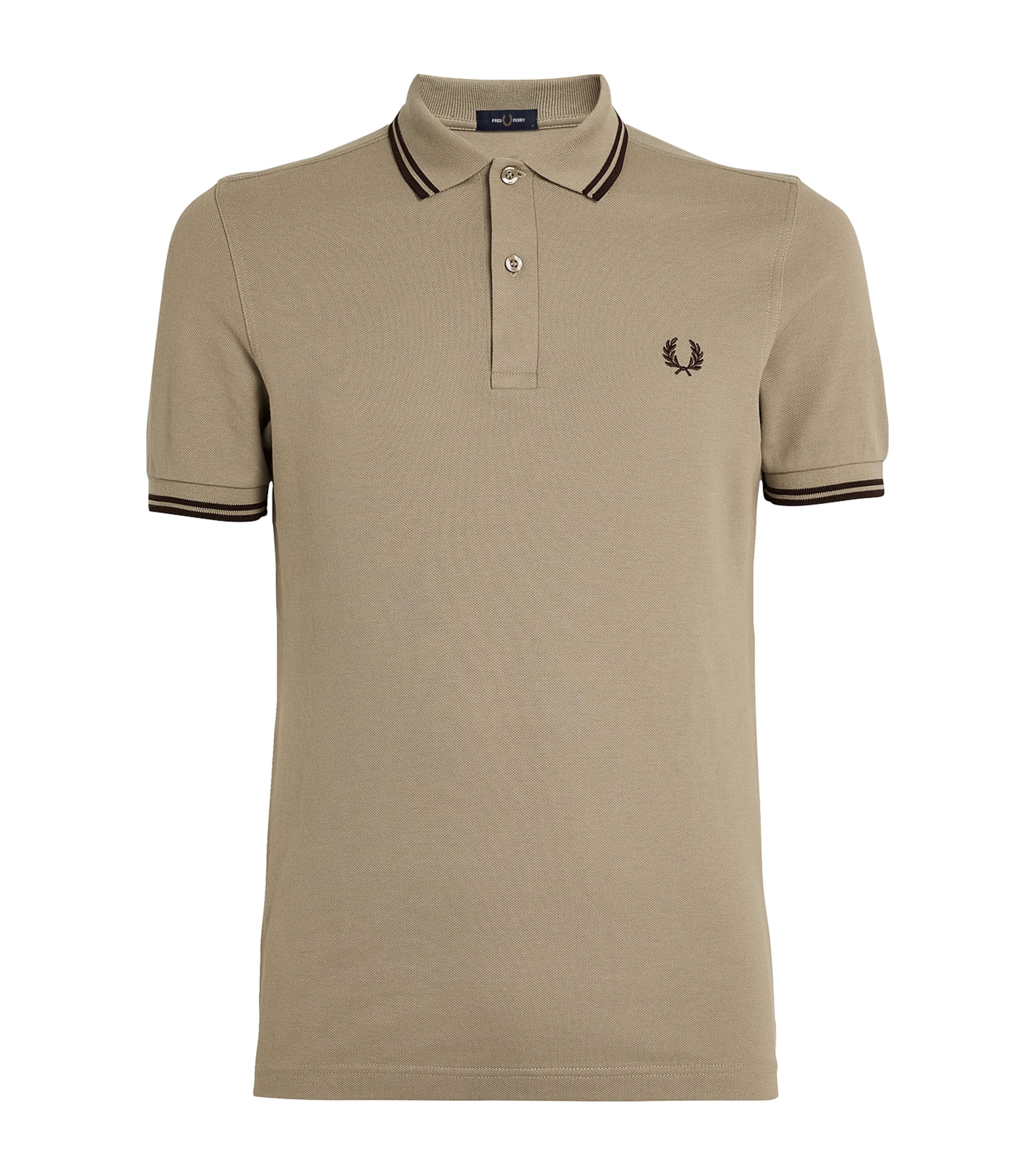 Fred Perry Twin Tipped Polo Shirt In Beige