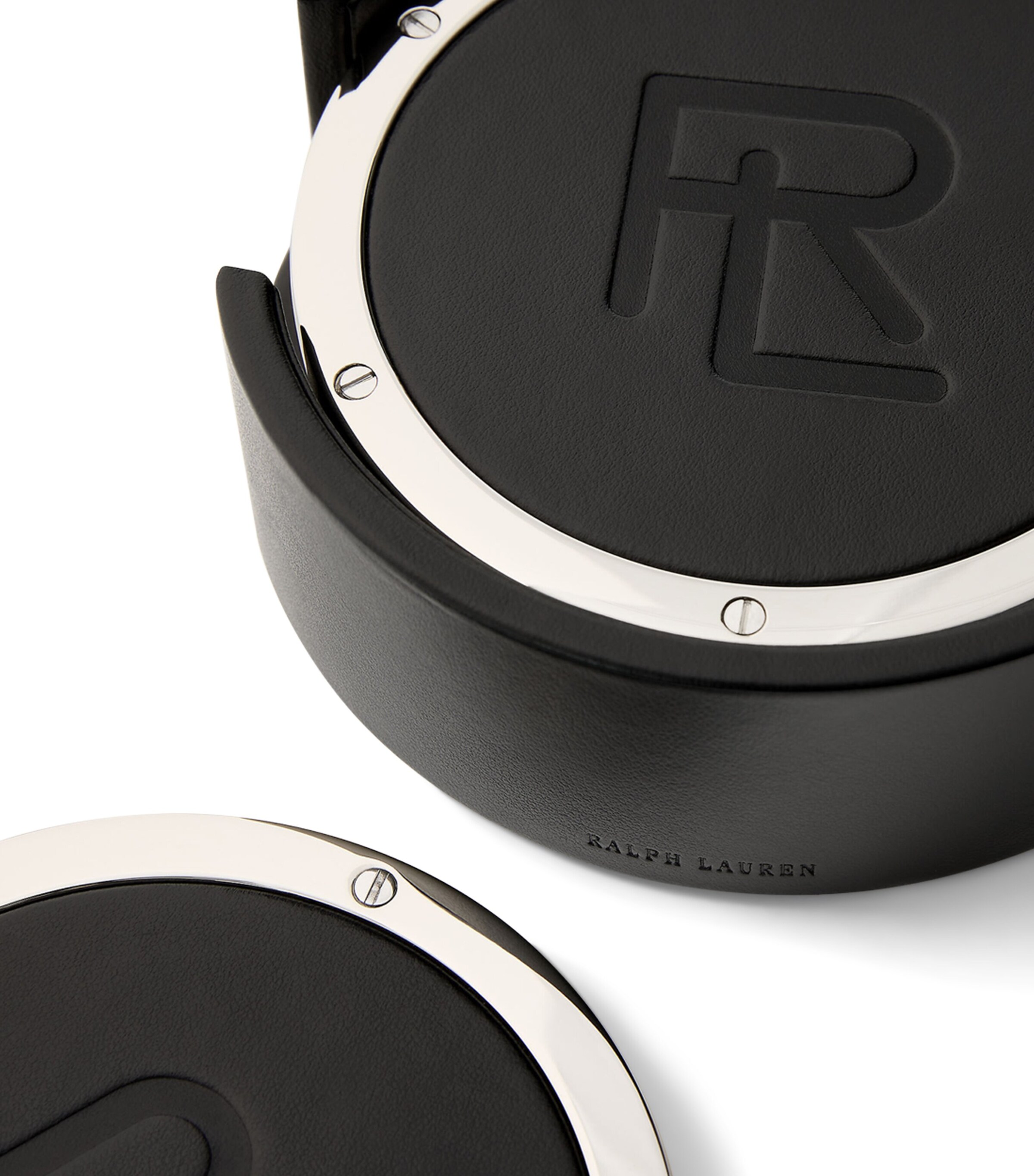 Leather Logo Coasters (Set of 4) BLACK/SILVER Image 2