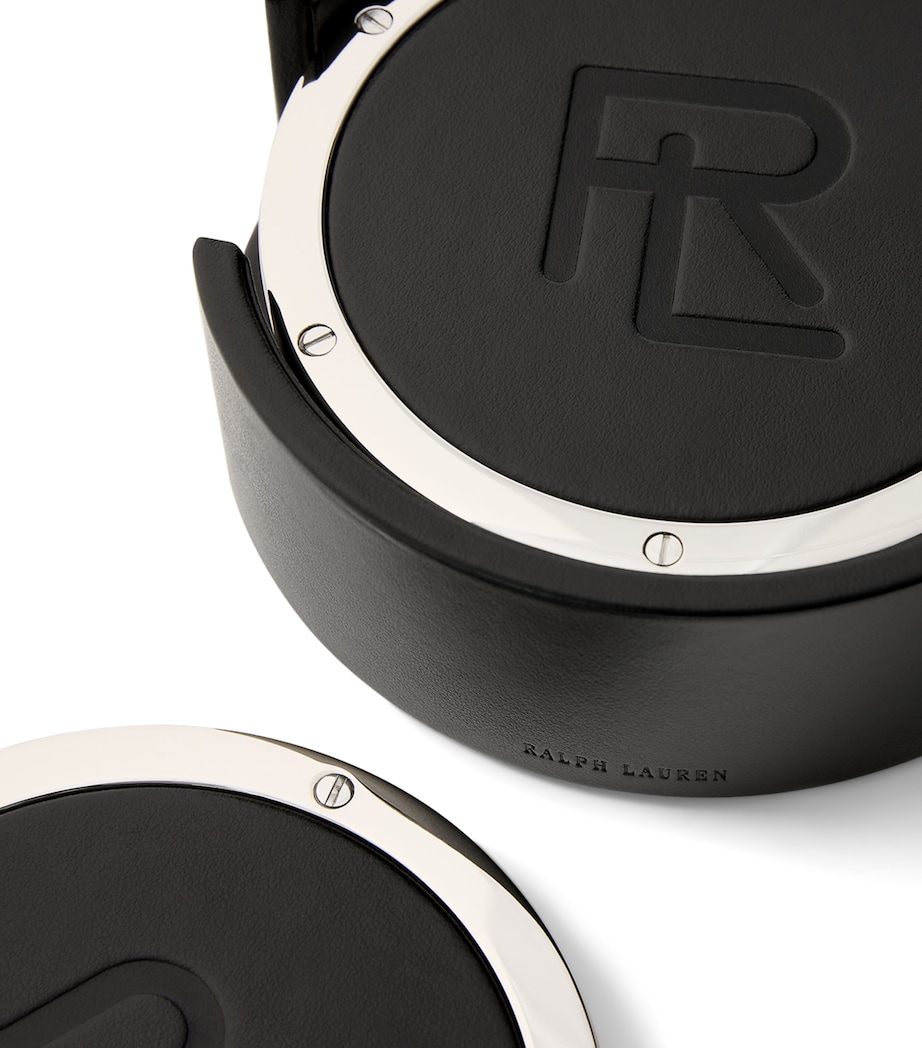 Leather Logo Coasters (Set of 4) BLACK/SILVER Image 2