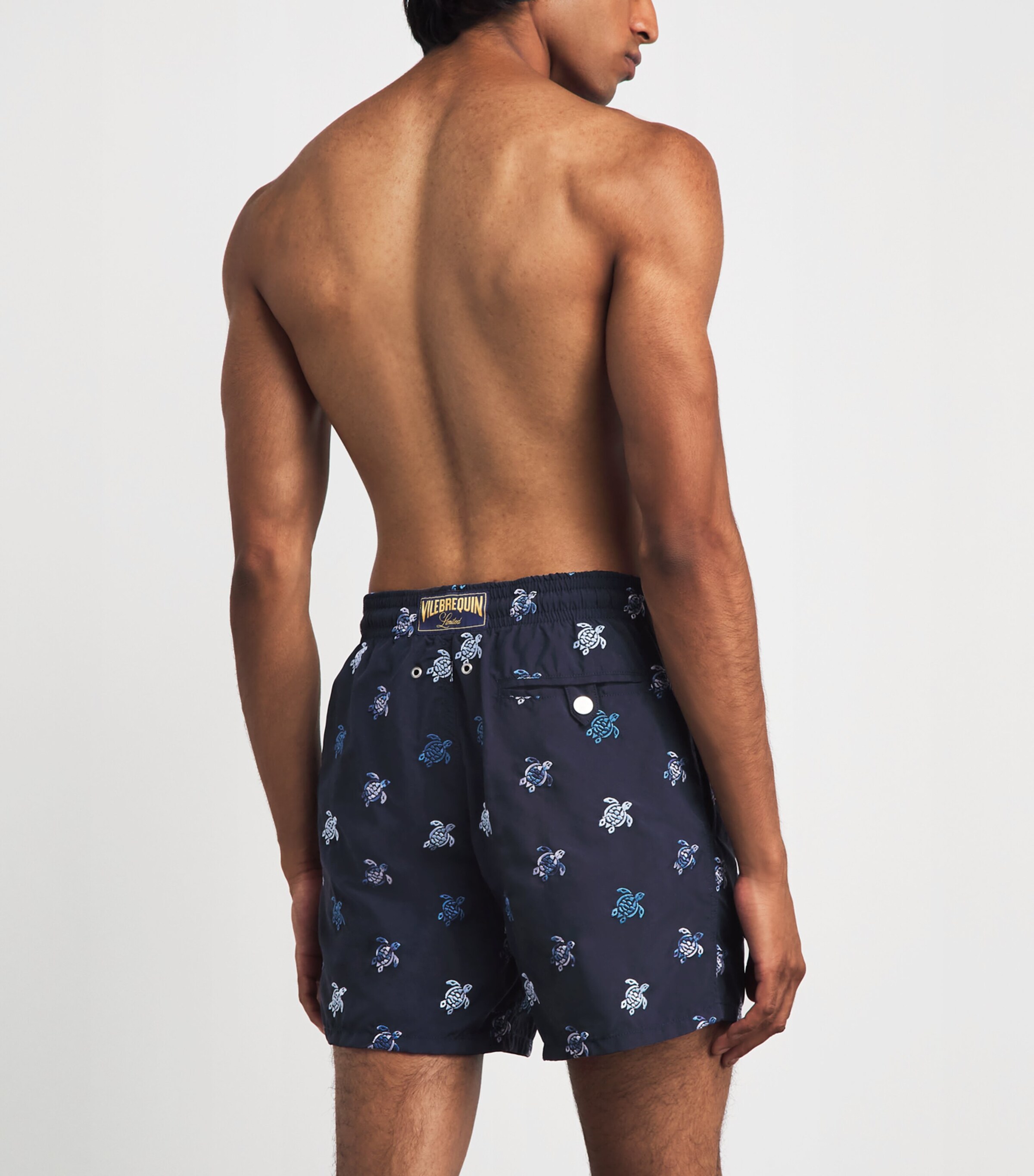 Vilebrequin Mens Embroidered Turtle Swim Shorts Bleu Marine Image 4