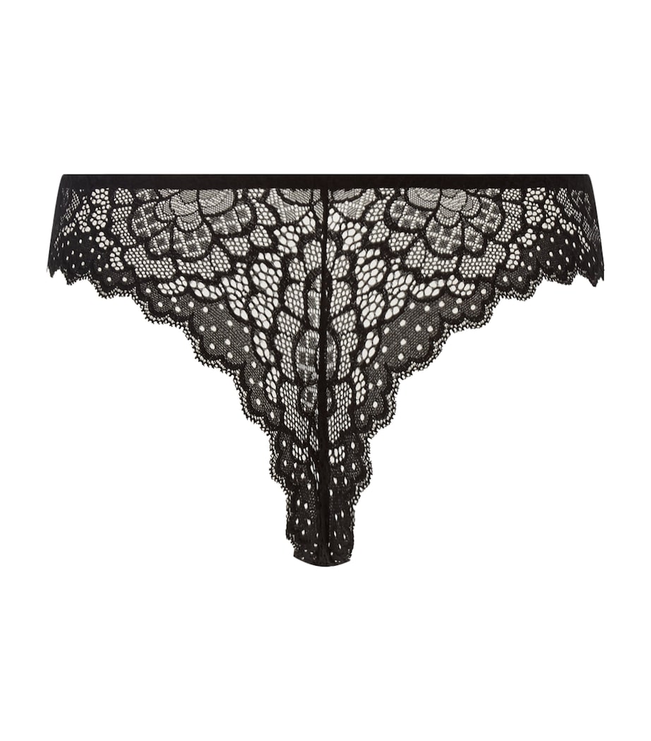 Floral Lace Thong 015 NOIR Image 3