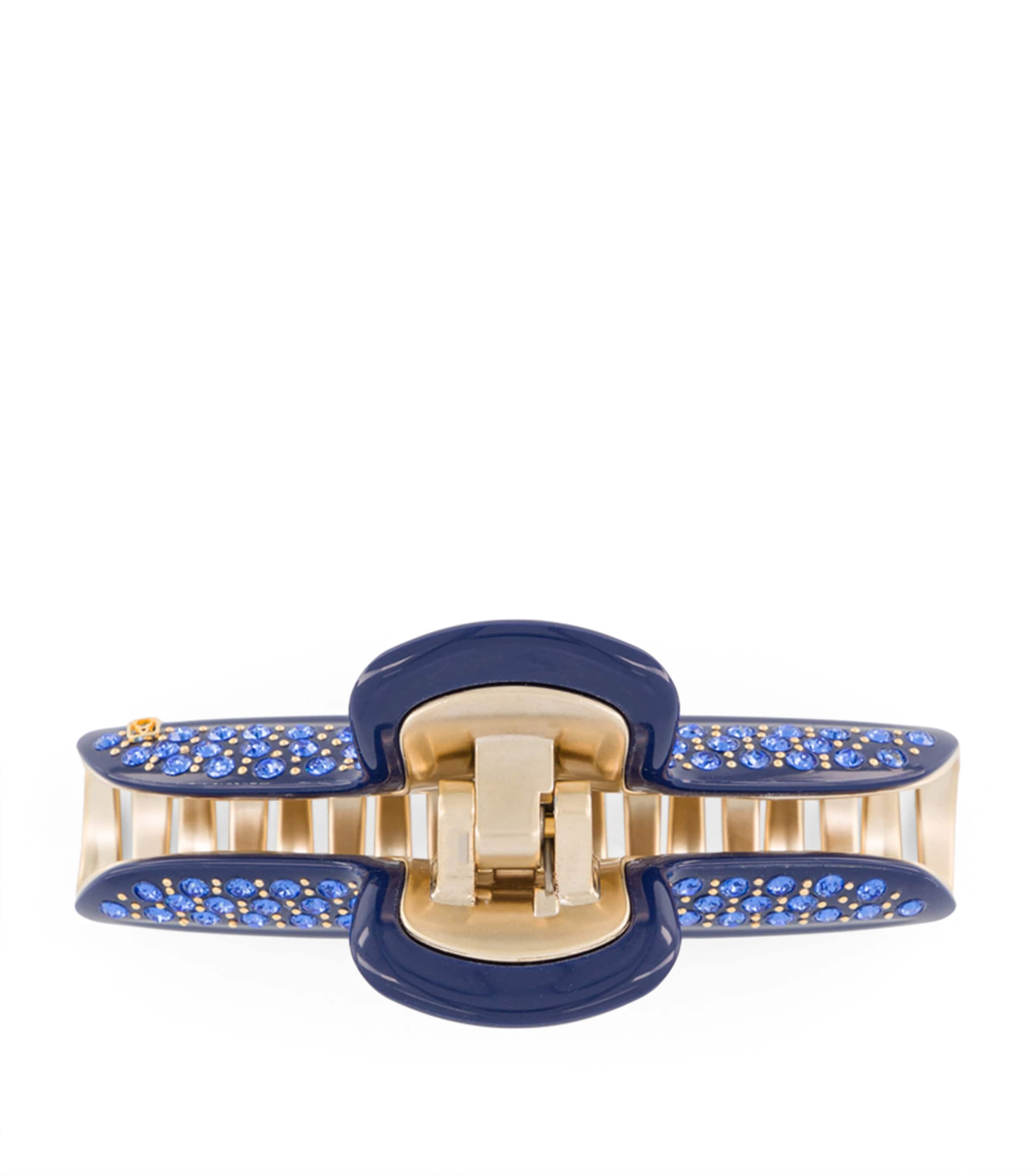 Gold-Plated Crystal-Embellished Claw Hair Clip M5- MARINE/OR Image 3