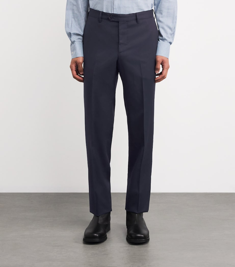 Wool Slim Tailored Trousers 01NAVY Image 3