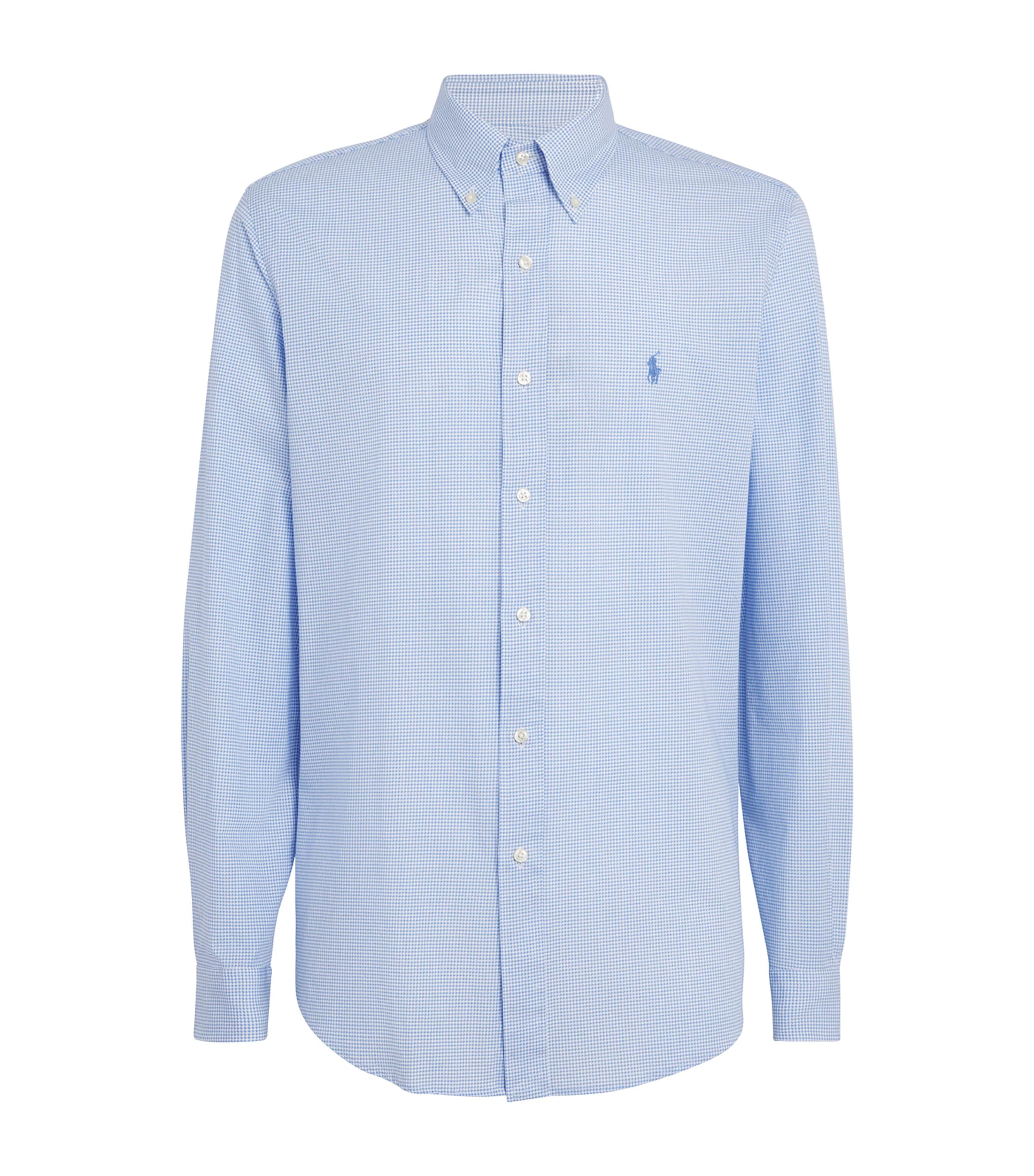Cotton-Blend Check Shirt BLUE Image 1