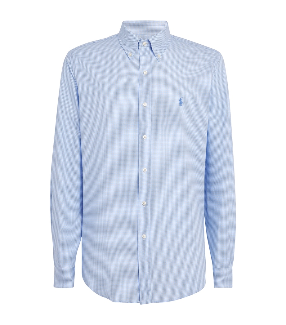 Cotton-Blend Check Shirt BLUE Image 1