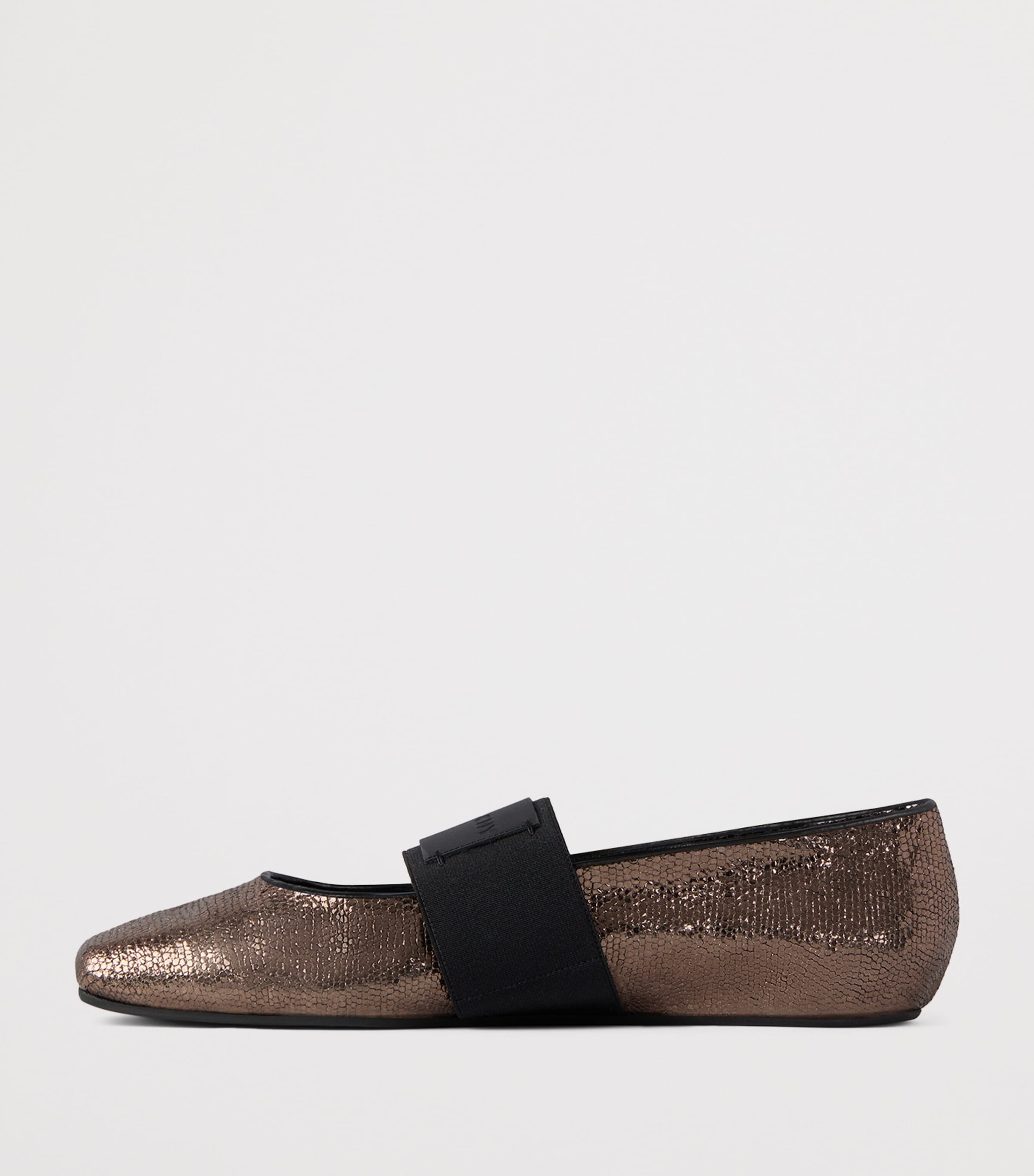 Givenchy Leather Snake-Effect Ballet Flats Image 3