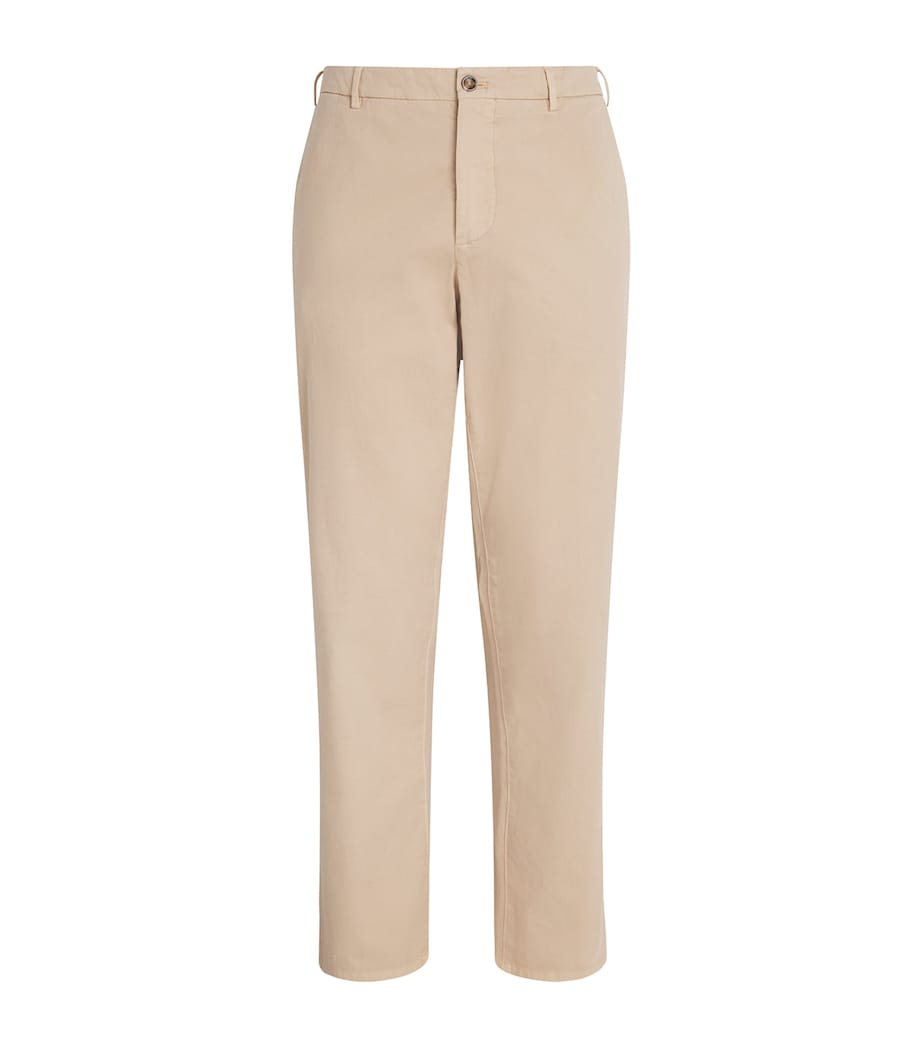 Agnona Mens Stretch-Cotton Straight Chinos Beige Image 1