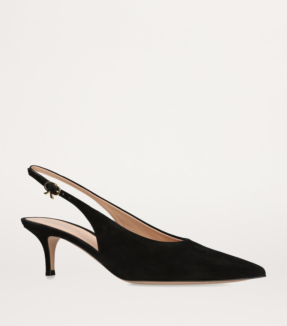 Suede Robbie Slingback Pumps 55 BLACK Image 3