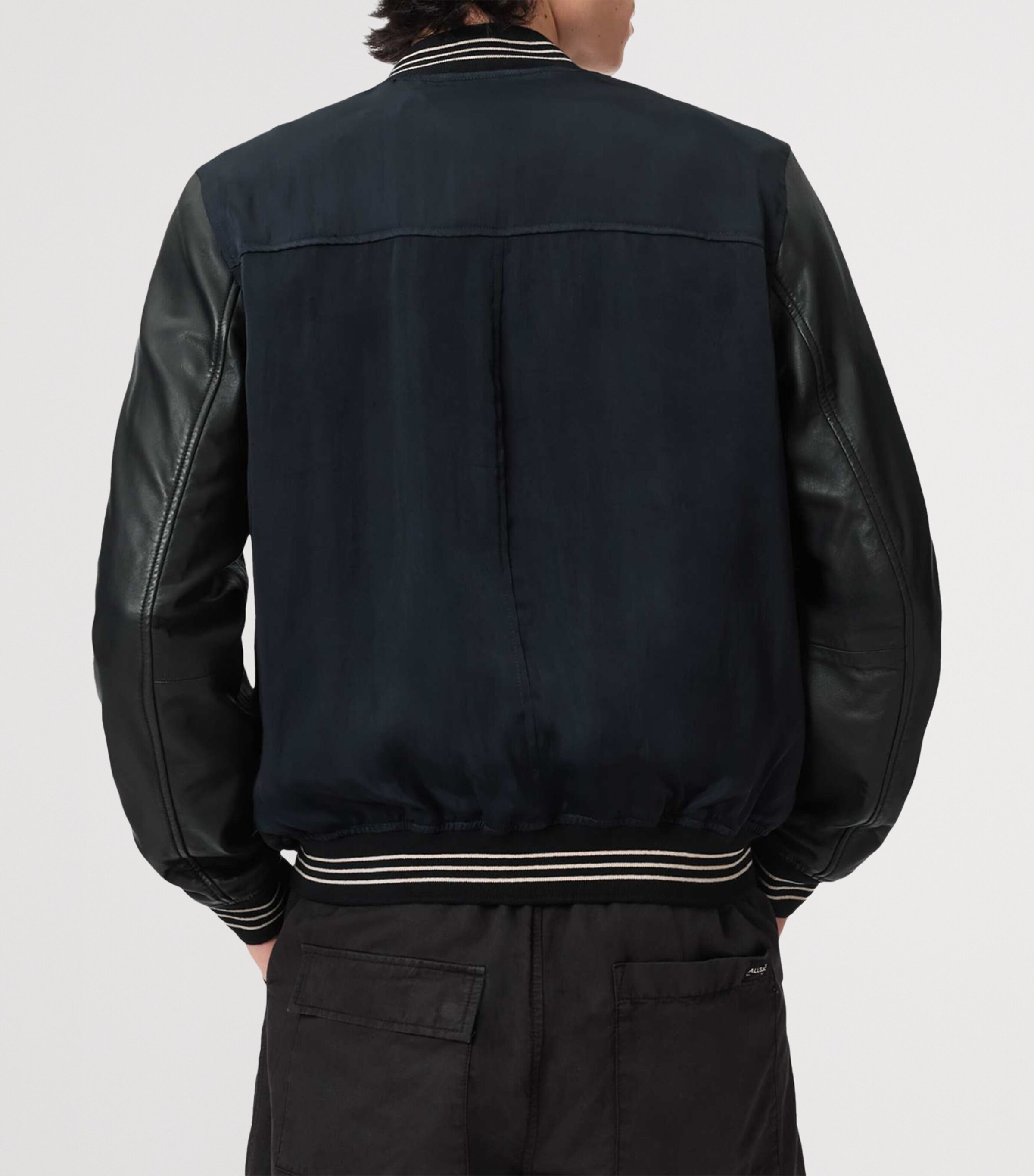 AllSaints Mens Taishi Varsity Bomber Jacket Navy/black Image 4