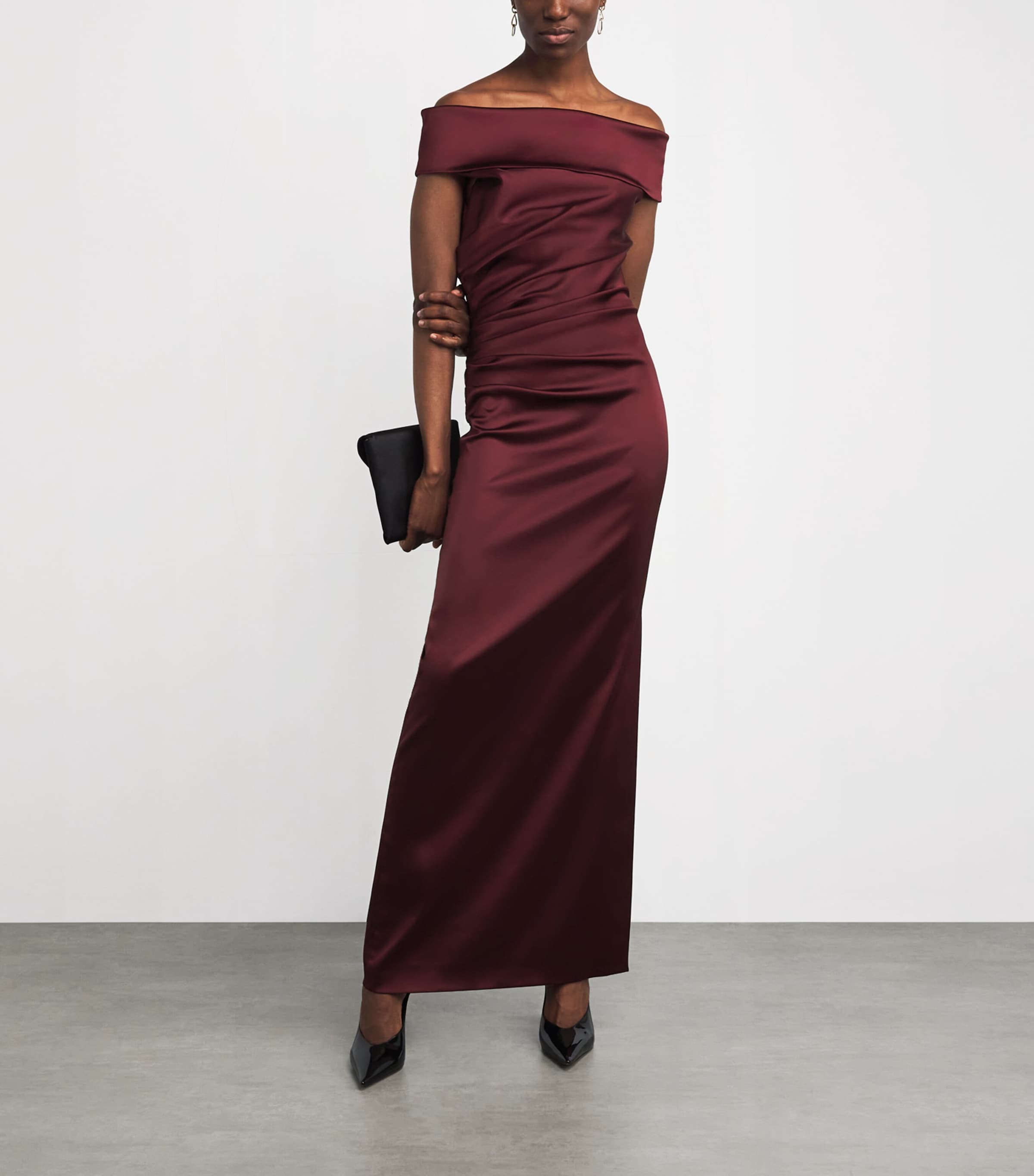 Stretch-Satin Maxi Dress RASPBERRY Image 2