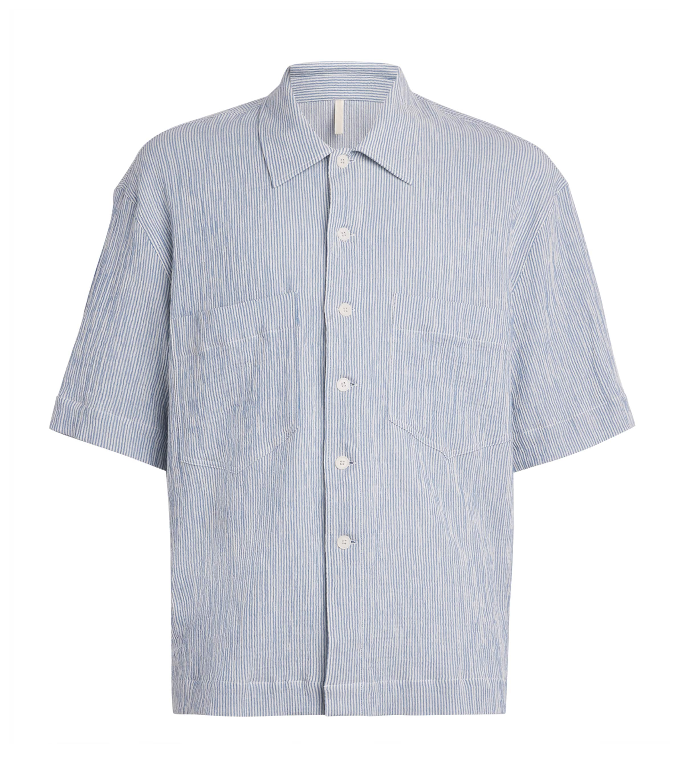Sunflower Mens Cotton-Blend Stripe Adam Shirt Short Sleeve Shirt Image 1