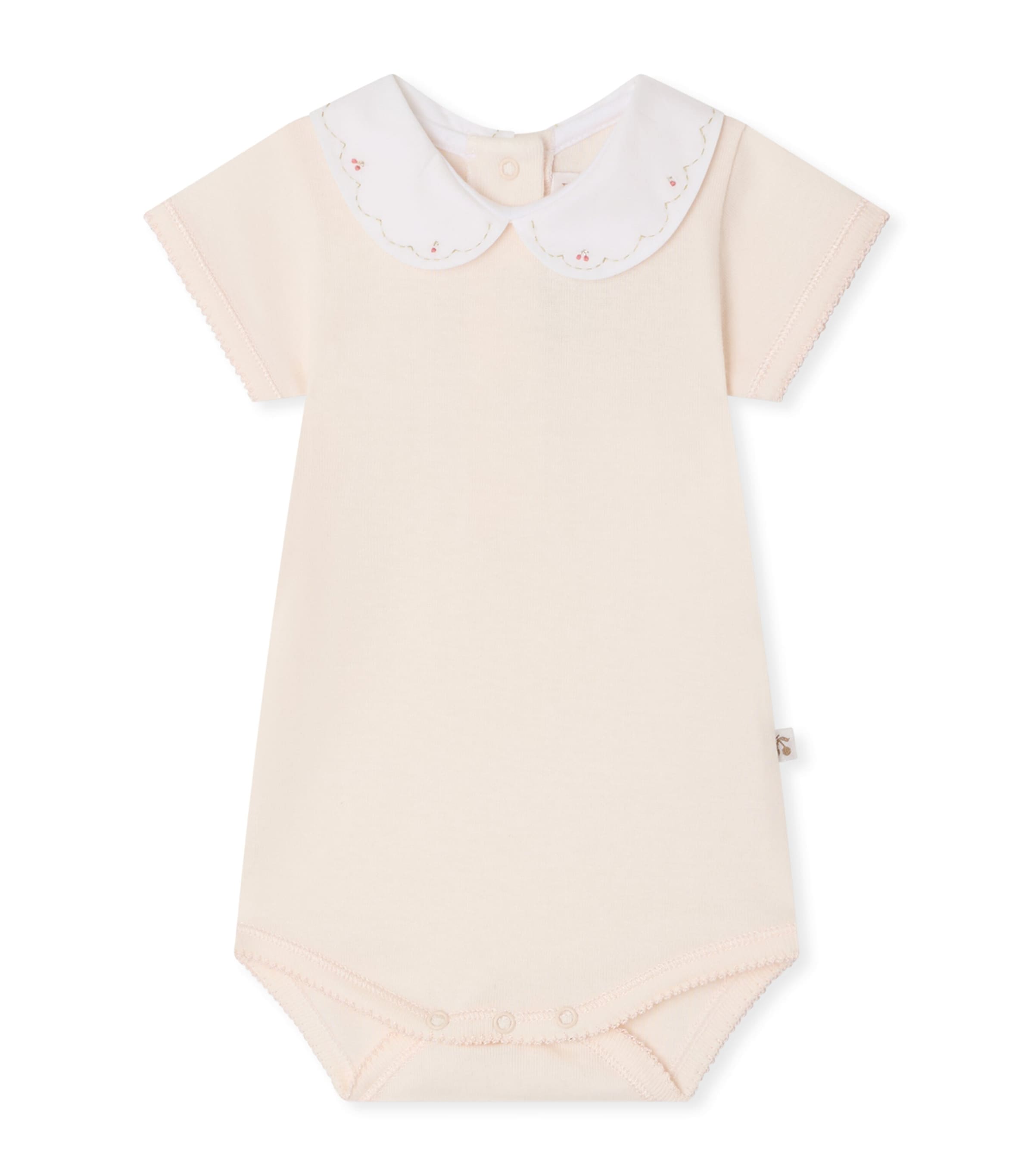 Bonpoint Organic Cotton Cygne Bodysuit (1-18 Months) Rose Petale Image 1