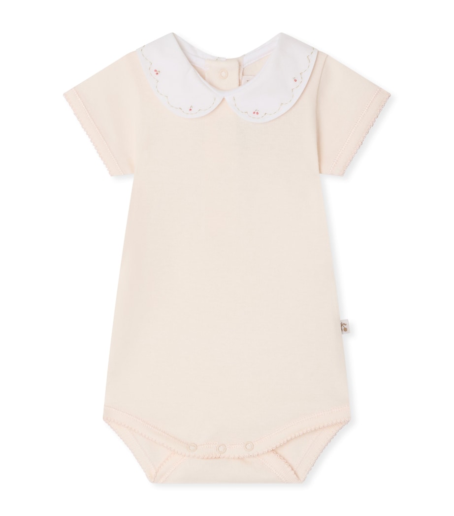 Bonpoint Organic Cotton Cygne Bodysuit (1-18 Months) Rose Petale Image 1