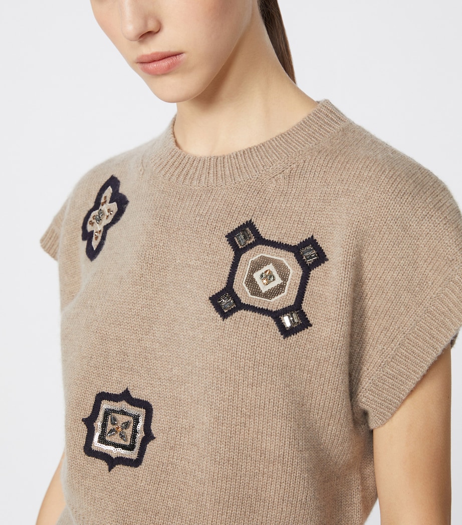 Wool-Cashmere Sweater Vest SAND Image 5