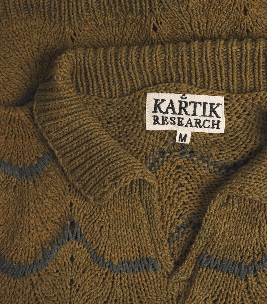 Kartik Research Mens Cotton Knitted Rugby Sweater Green Image 6