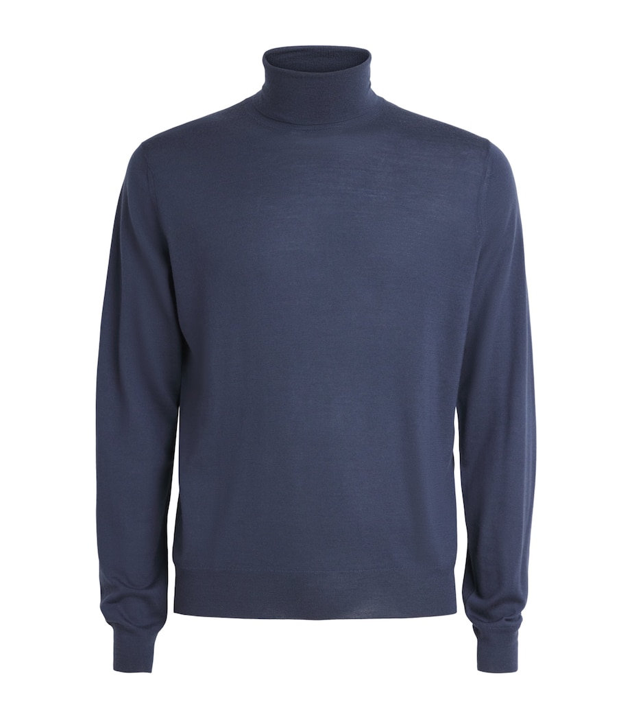 Corneliani Mens Merino Rollneck Sweater Drk Ceruole Blue Image 1