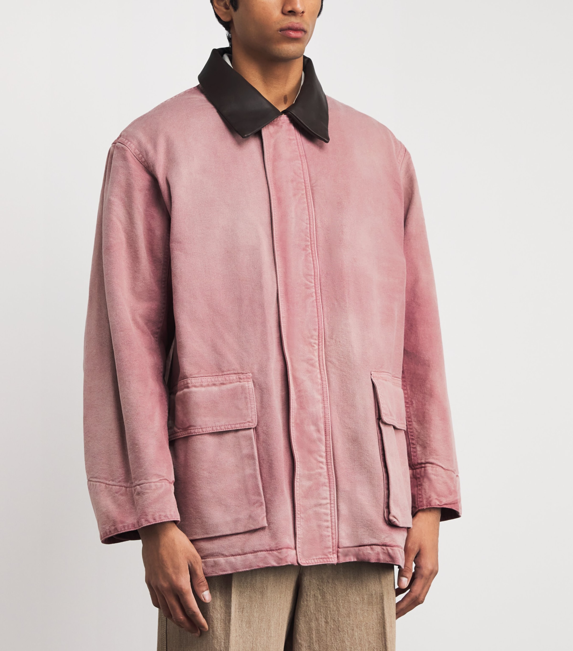 Organic Cotton Duck Workwear Jacket FADED BURGUNDY Image 3