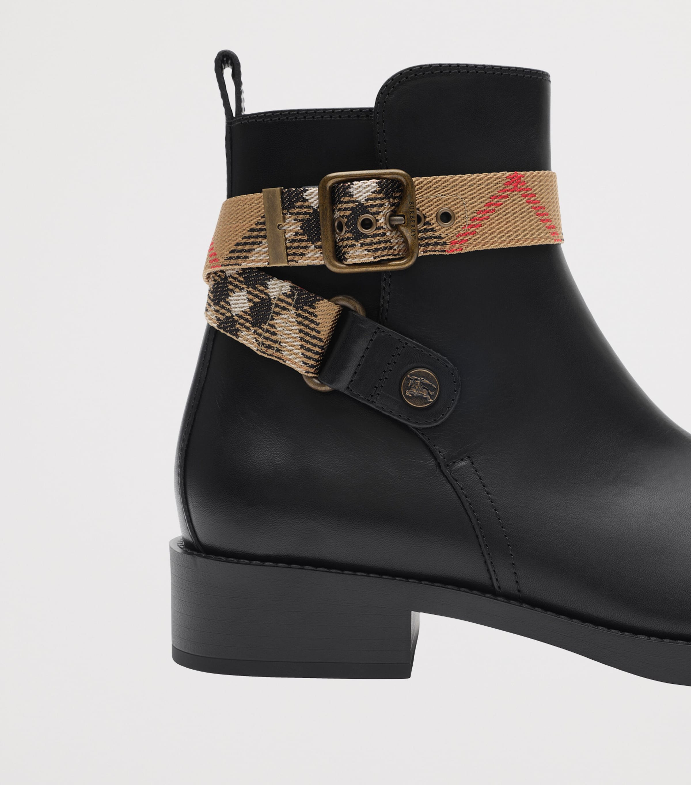 Burberry Leather Huntley Ankle Boots Black Image 6