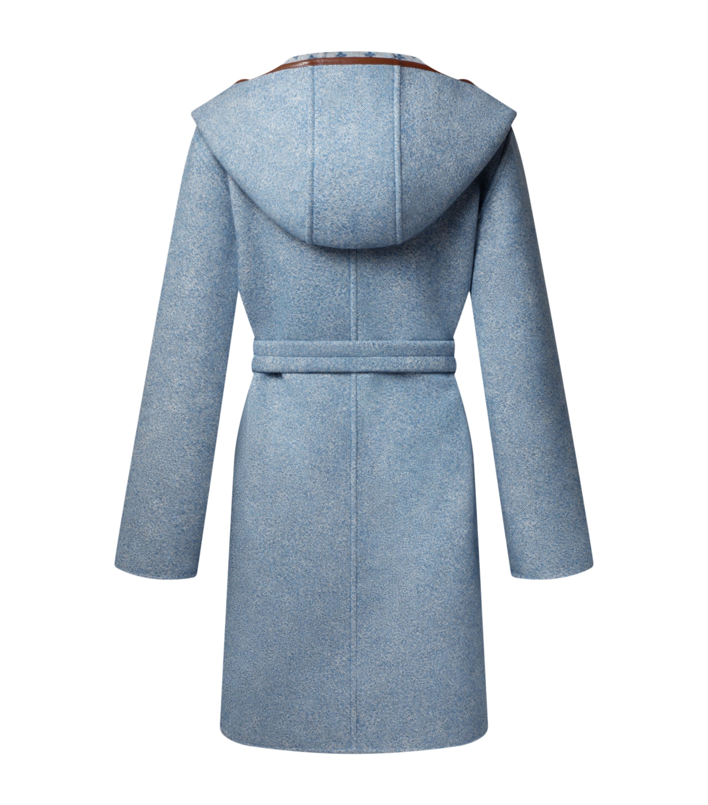 Wool-Silk Reversible Signature Wrap Coat DARK BLUE Image 3