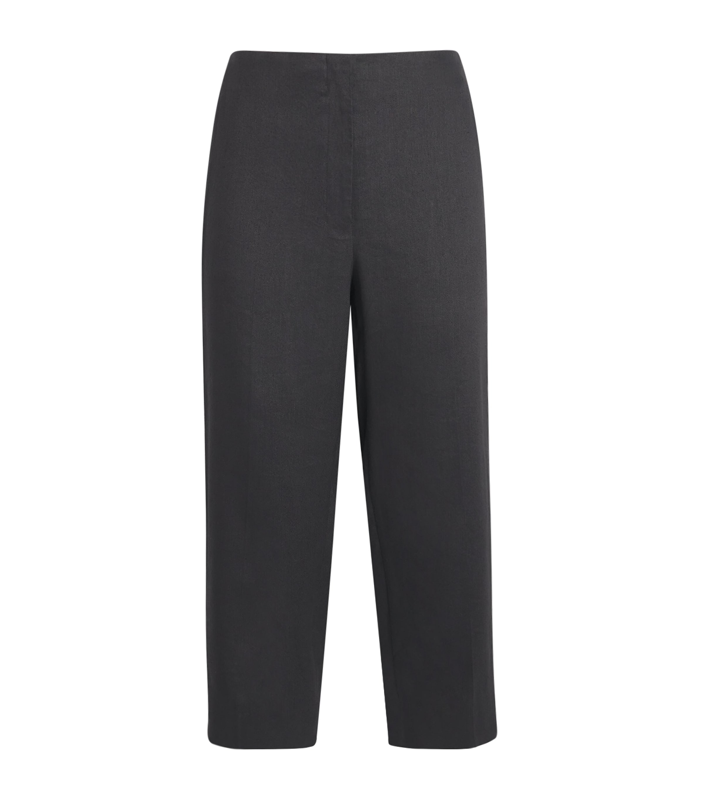 Theory Womens Linen-Blend Capri Trousers Black Image 1
