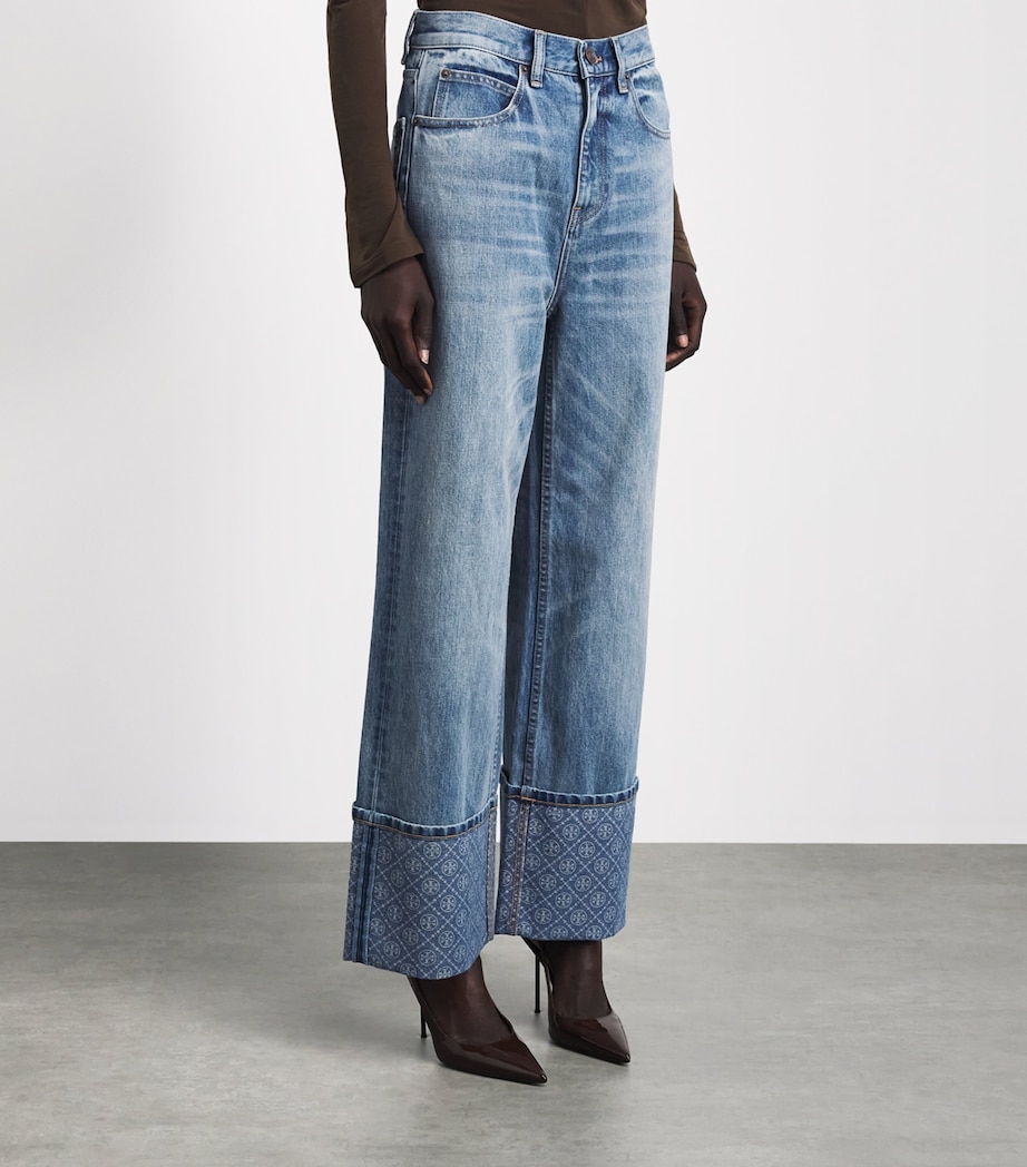 Tory Burch Womens High-Rise Straight Jeans Lght Vntge Wsh Image 4