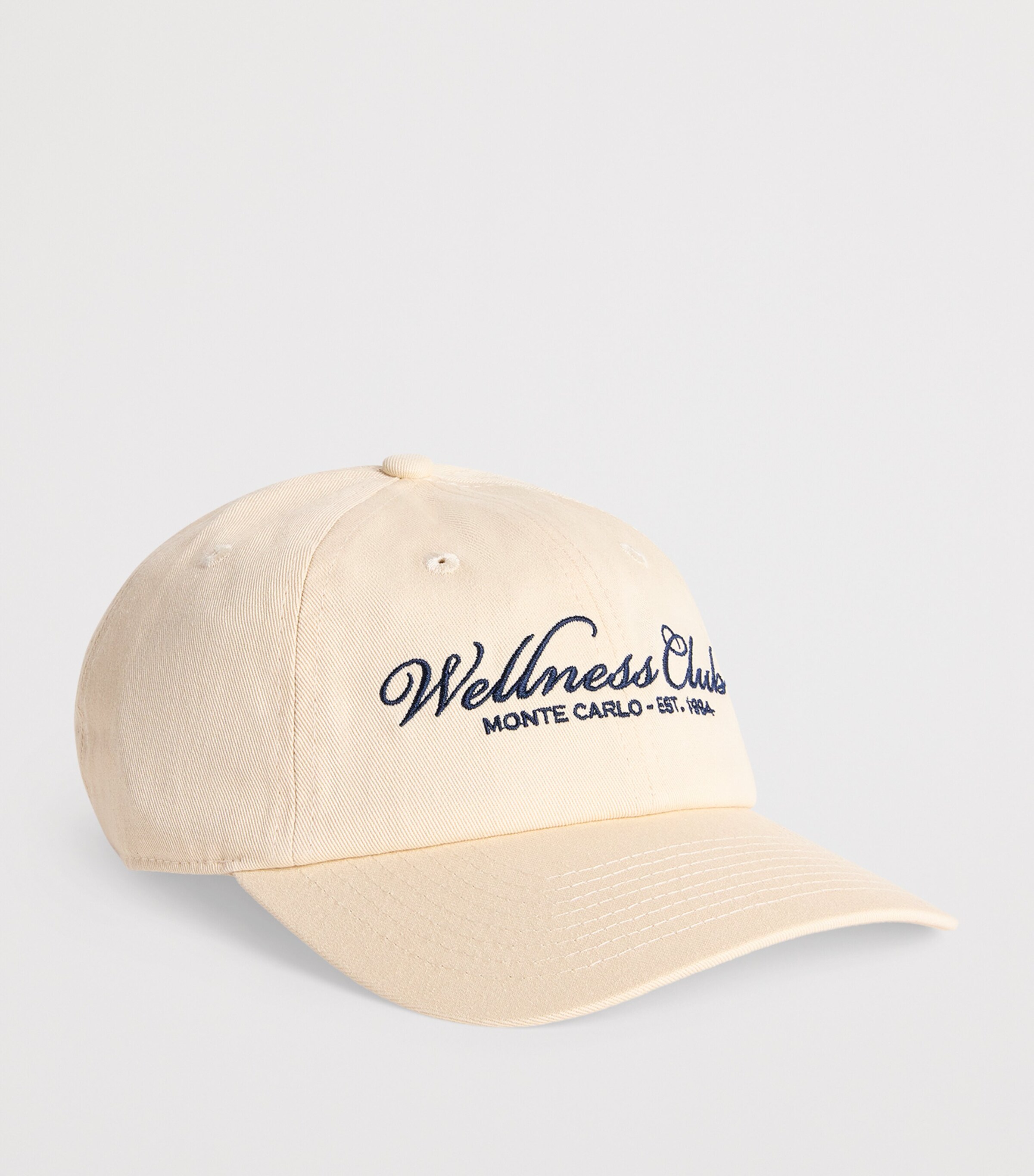 Cotton Embroidered Baseball Cap CREAM Image 2