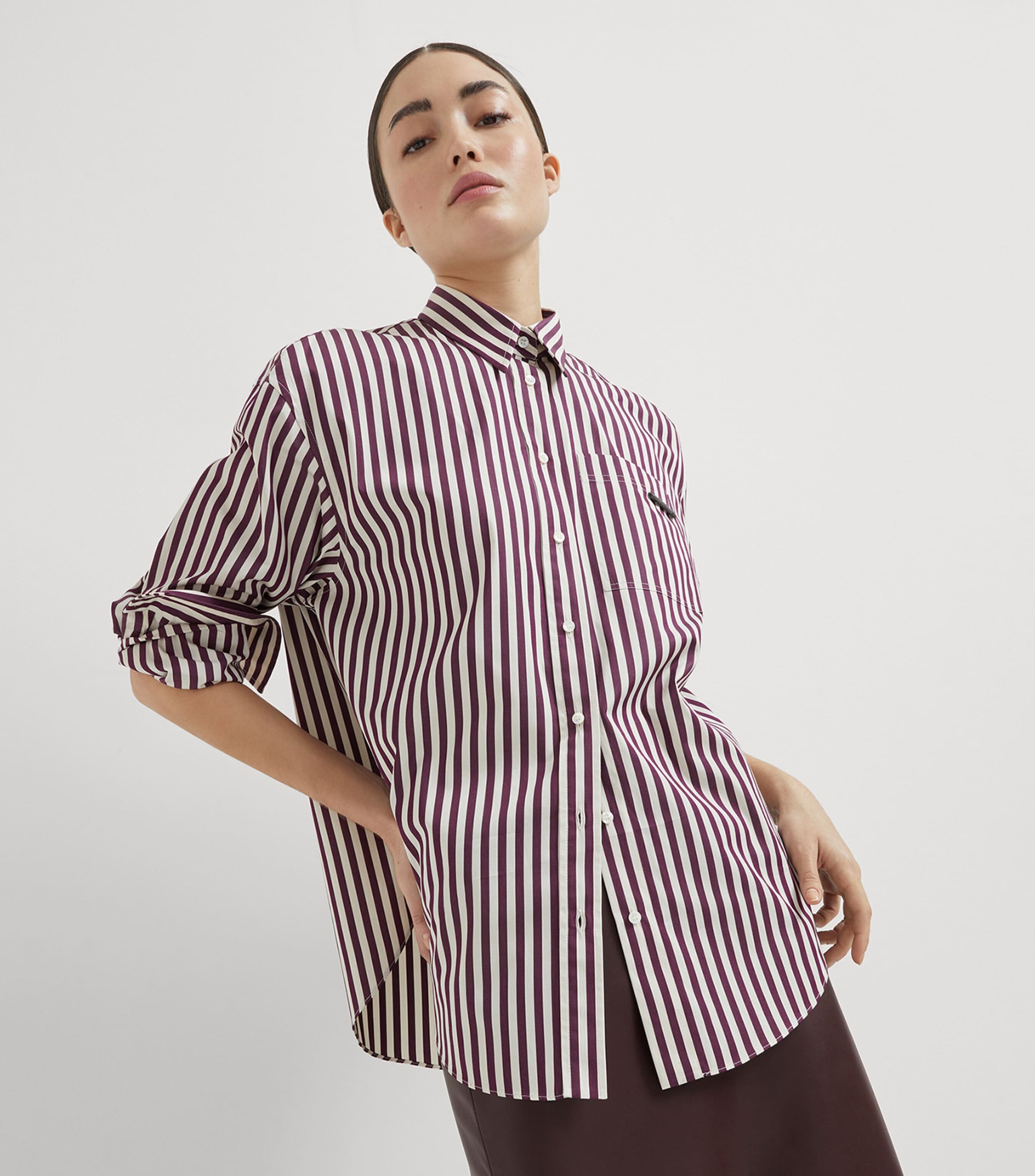 Cotton Poplin Stripe Shirt C350 Image 4