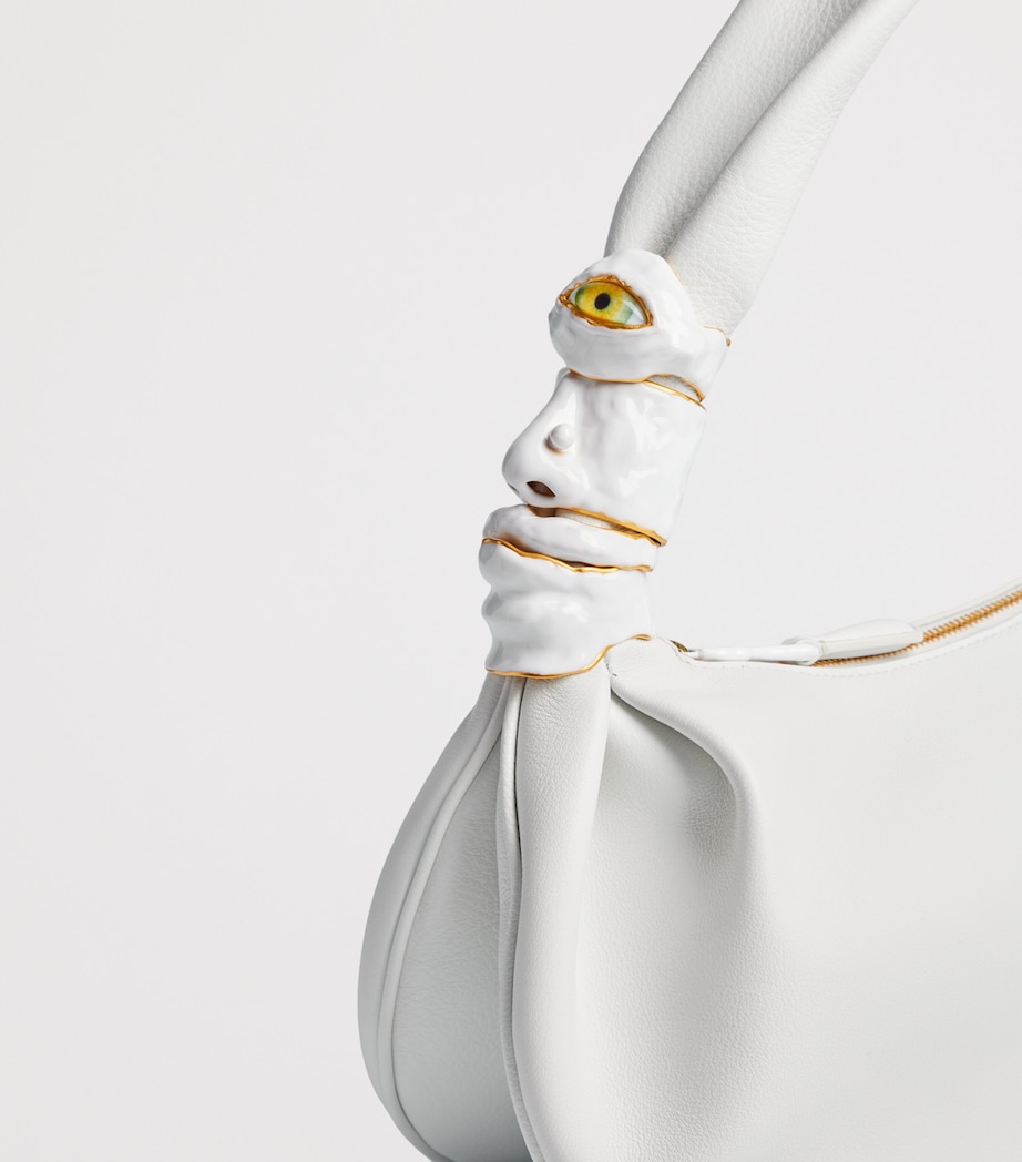 Schiaparelli Calfskin Soufflé Baguette Shoulder Bag White Image 5