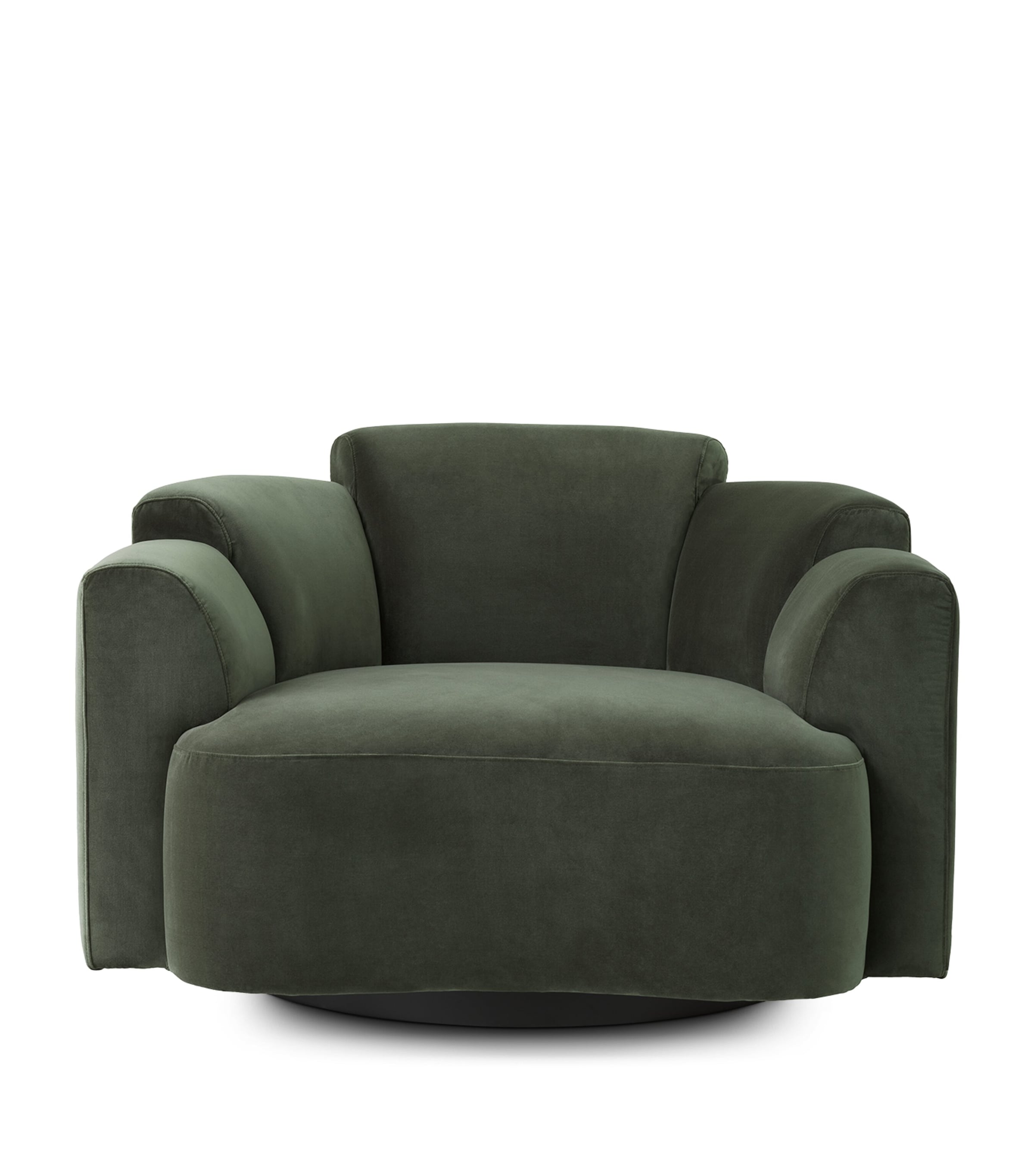 Eichholtz Velvet Marbella Swivel Chair Green Image 3