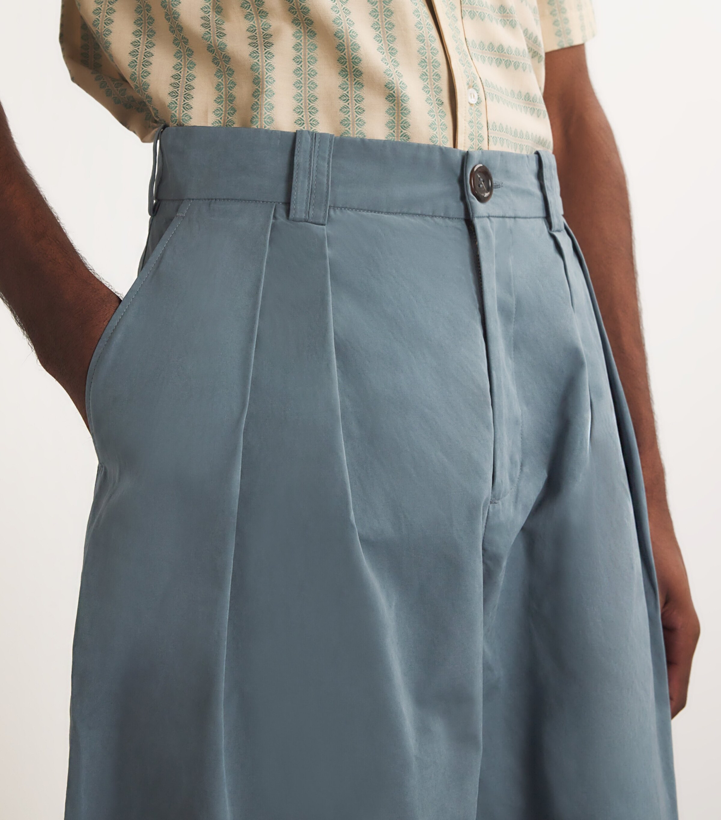 S.S.DALEY Mens Morris Chore Wide-Leg Trousers Dusty Blue Image 6