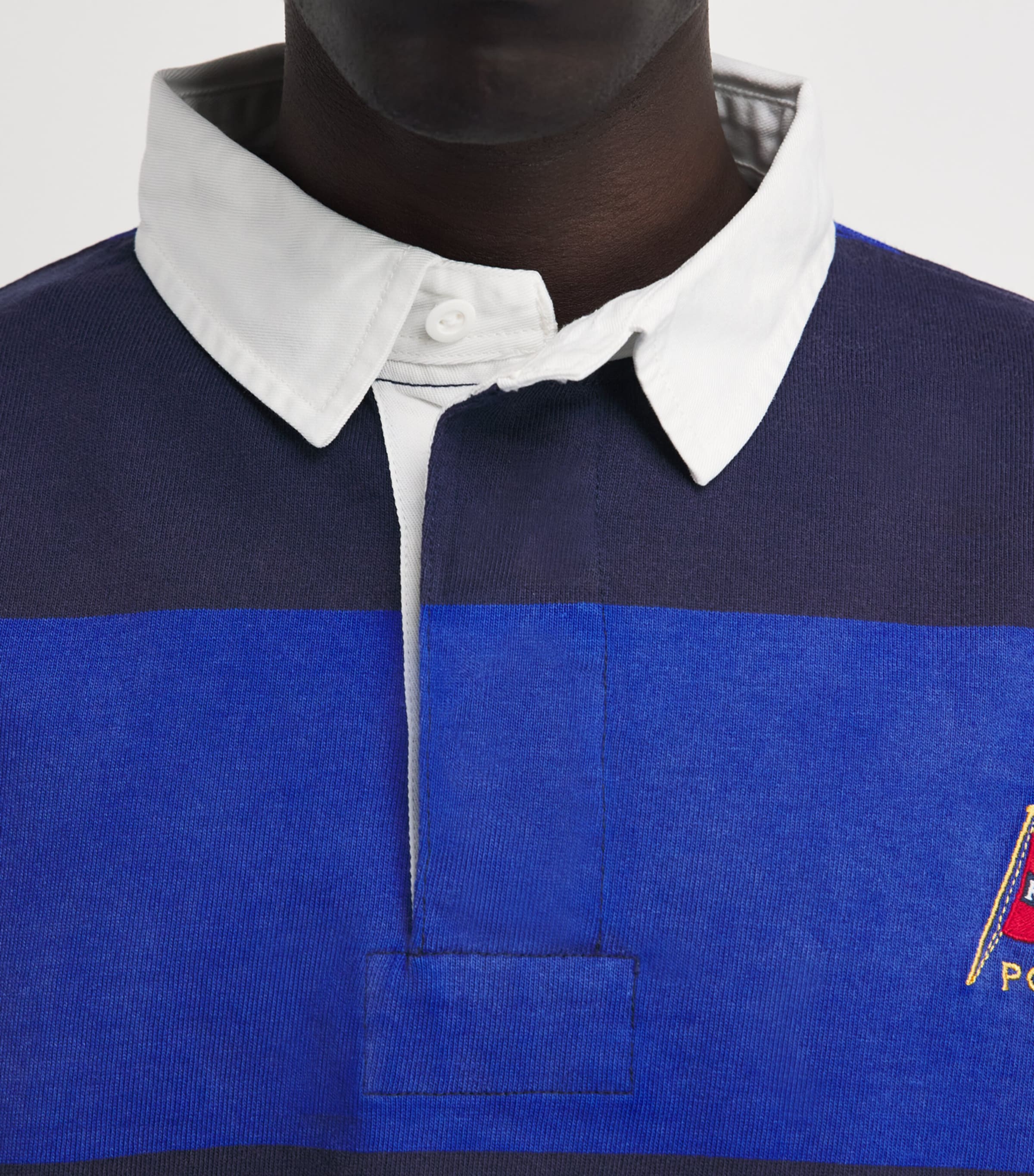 Polo Ralph Lauren Mens Cotton Stripe Rugby Shirt Cruise Ryl/nport Nvy Image 3