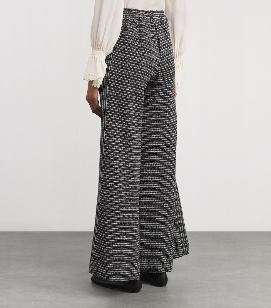 ME+EM Womens Tweed AM-PM Wide-Leg Trousers Black Multi Image 4