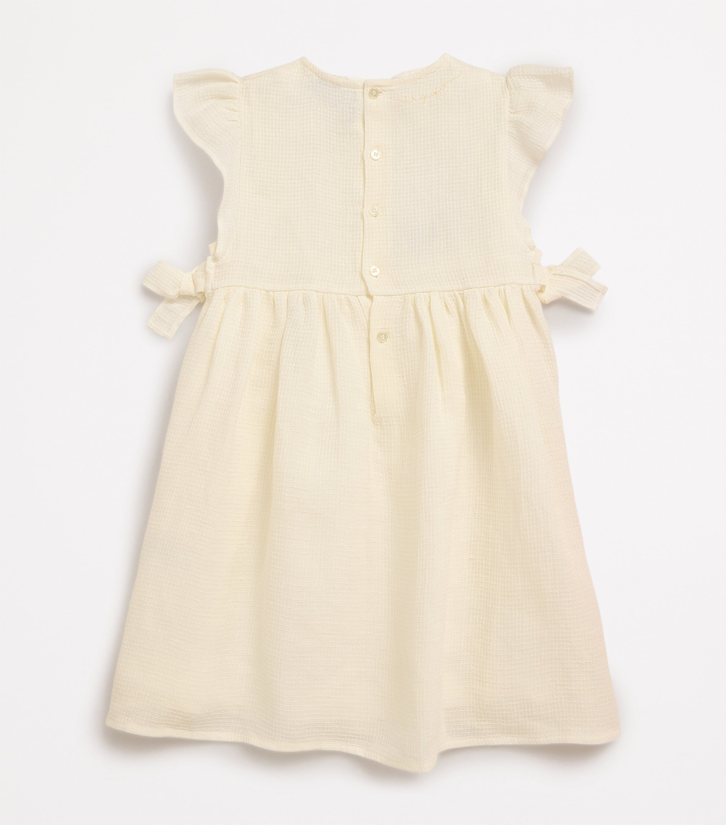 Il Gufo Linen Waffle Dress (4-6 Years) Milk Image 2