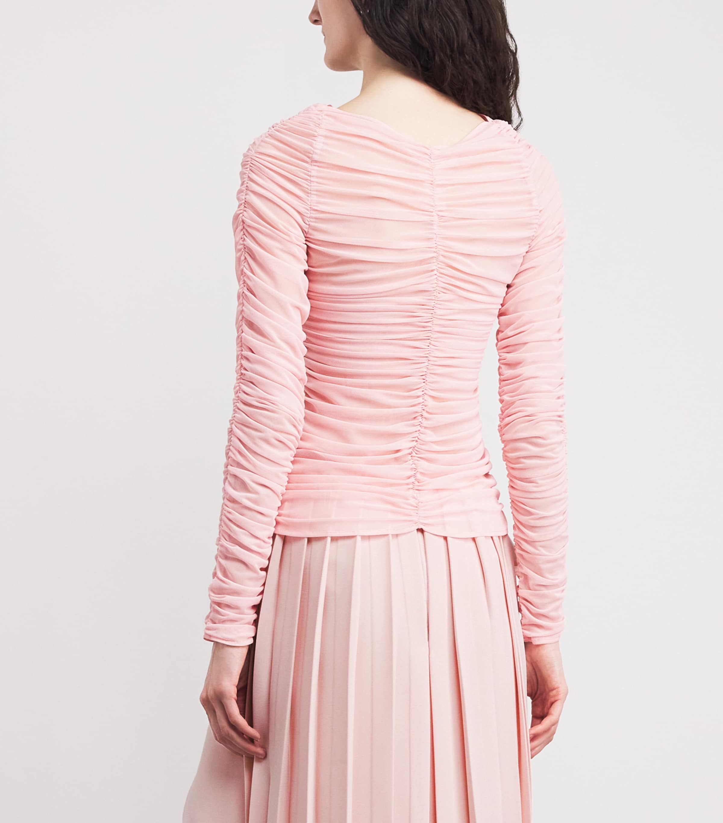 Ruched Long-Sleeve Top PINK Image 4