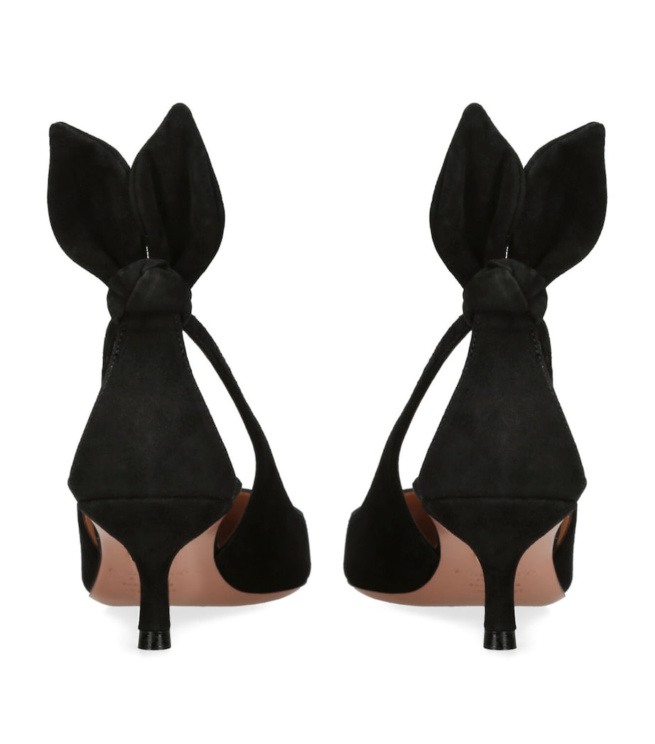 Suede Bow Tie Pumps 50 BLACK Image 4