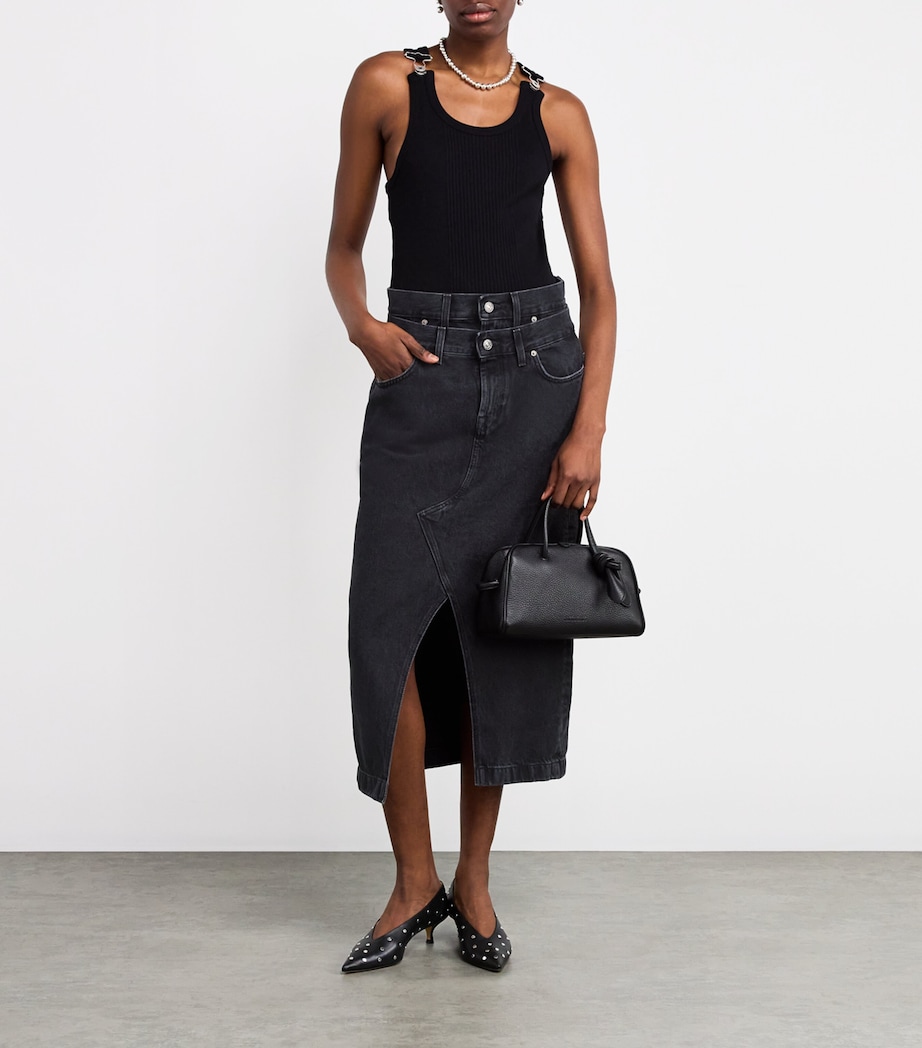 7 For All Mankind Womens Denim Double-Waisted Hussle Skirt Hustle Image 2