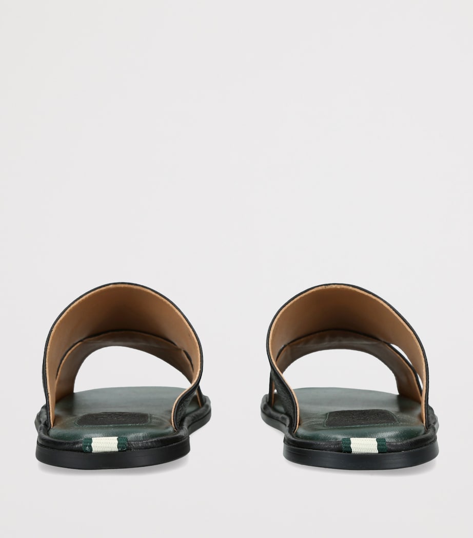 Brotini Leather Two-Strap Sandals Black Image 4