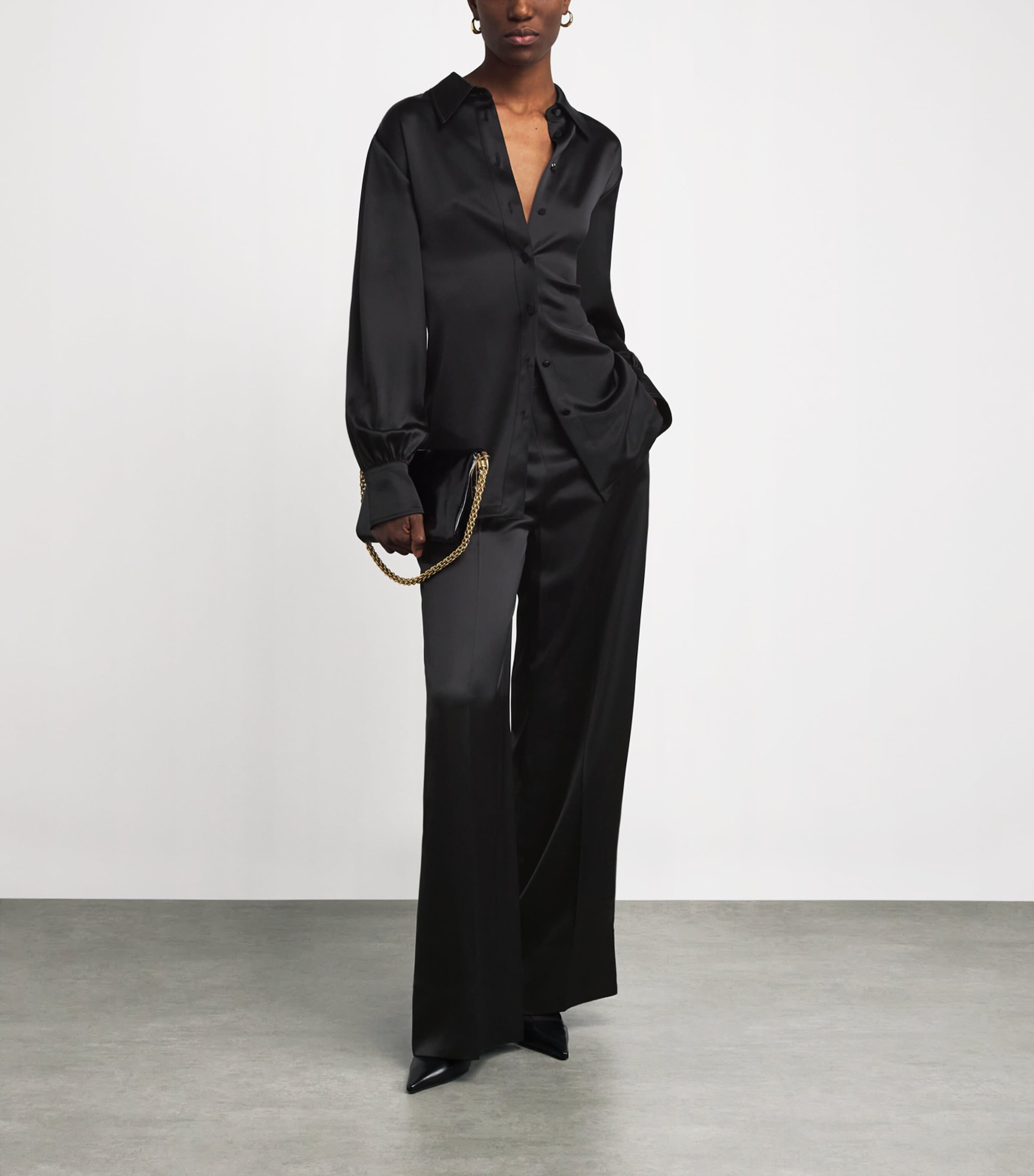 Satin Dieu Blouse BLACK Image 2