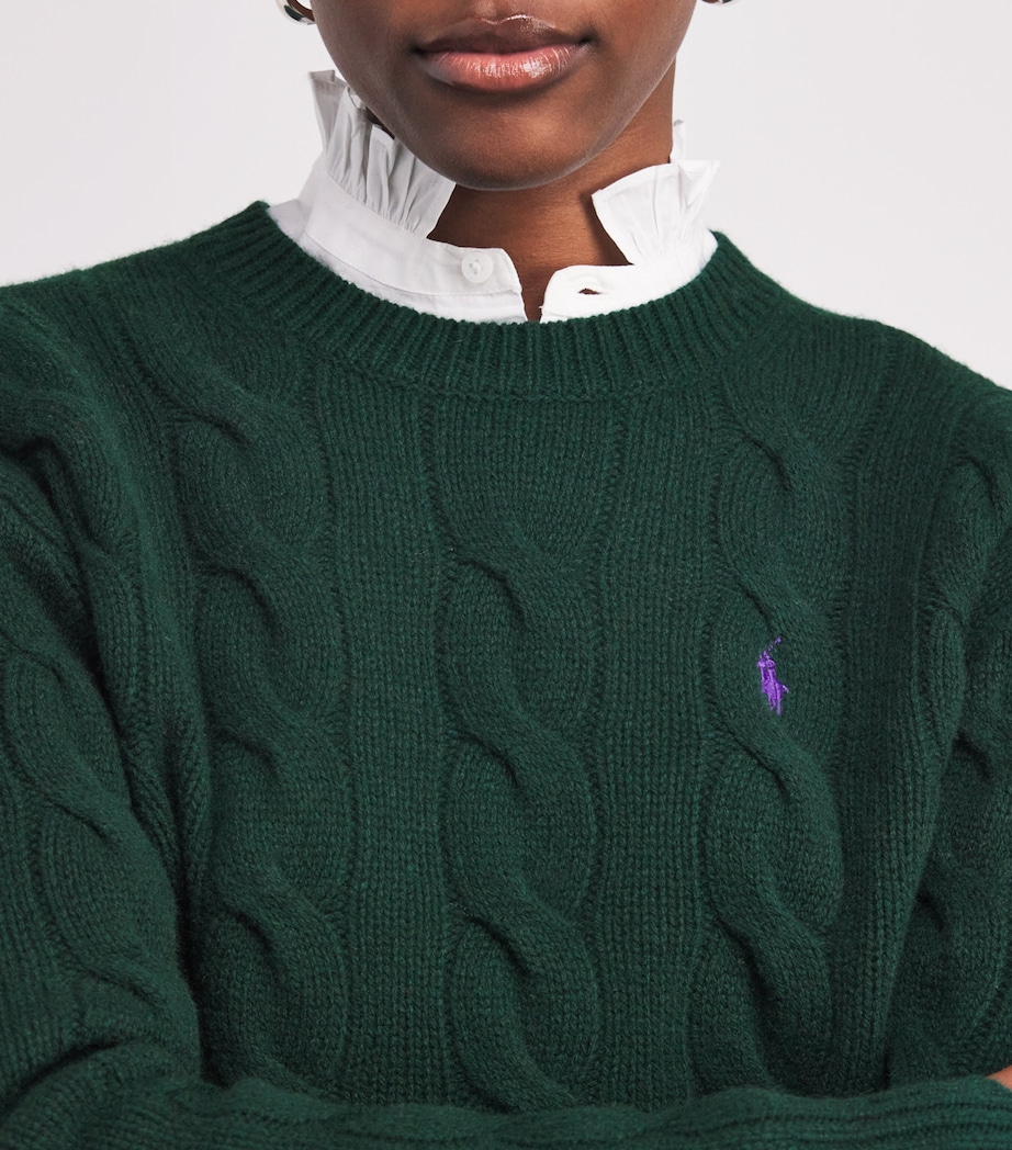 Wool-Cashmere Cable-Knit Sweater COLLEGE GREEN Image 6