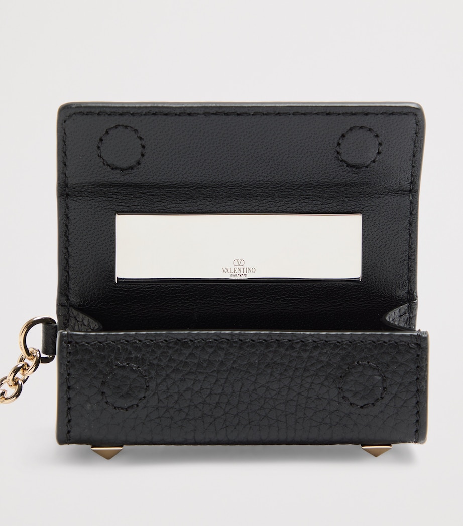 Valentino Garavani Leather Rockstud Lipstick Case Keyring Image 4