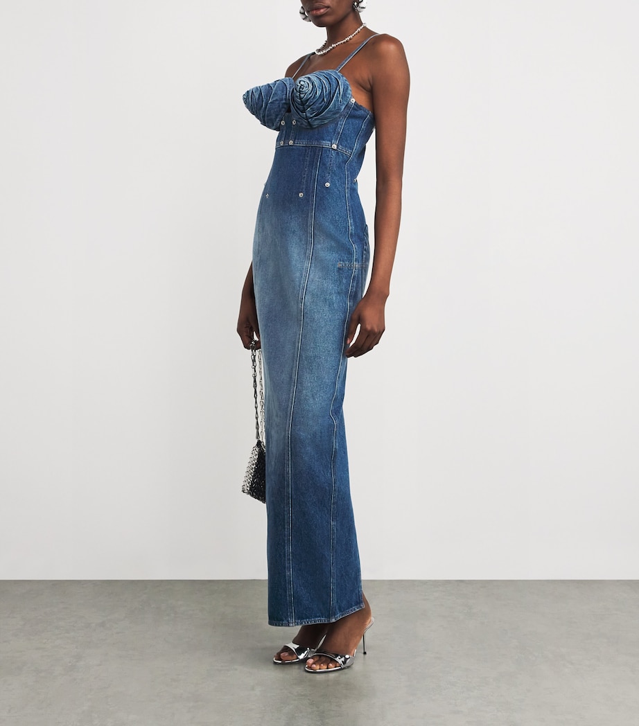 Jean Paul Gaultier Blue Denim Iconic Cups Maxi Dress | Harrods TW Jean Paul Gaultier Blue Denim Iconic Cups Maxi Dress | Harrods TW