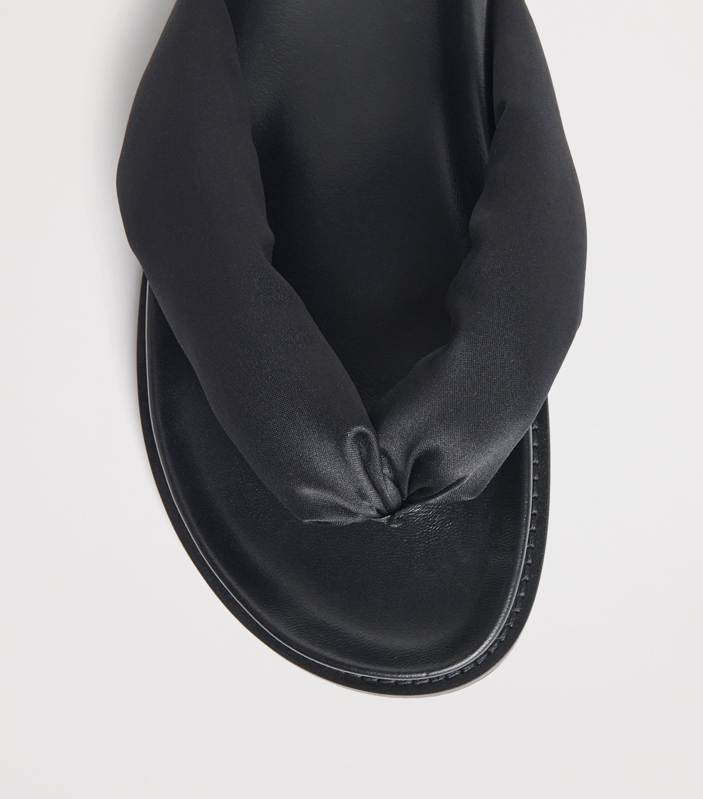 CAMILLA AND MARC Leather-Satin Nina Flip Flops Dblk Black Image 6