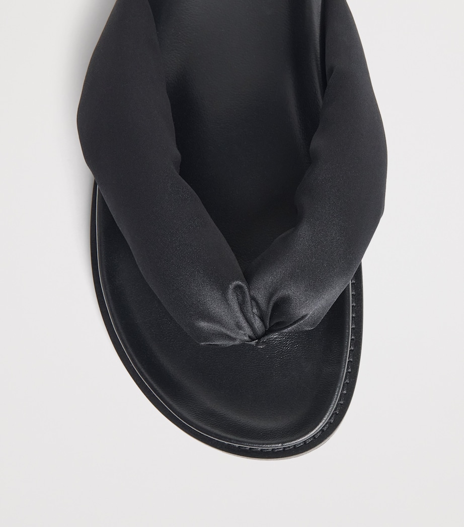 CAMILLA AND MARC Leather-Satin Nina Flip Flops Dblk Black Image 6
