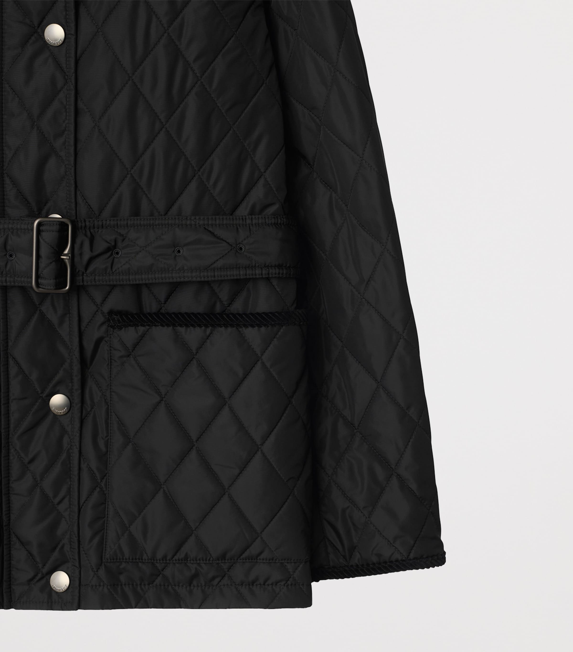 Quilted Belted Field Jacket BLACK Image 7