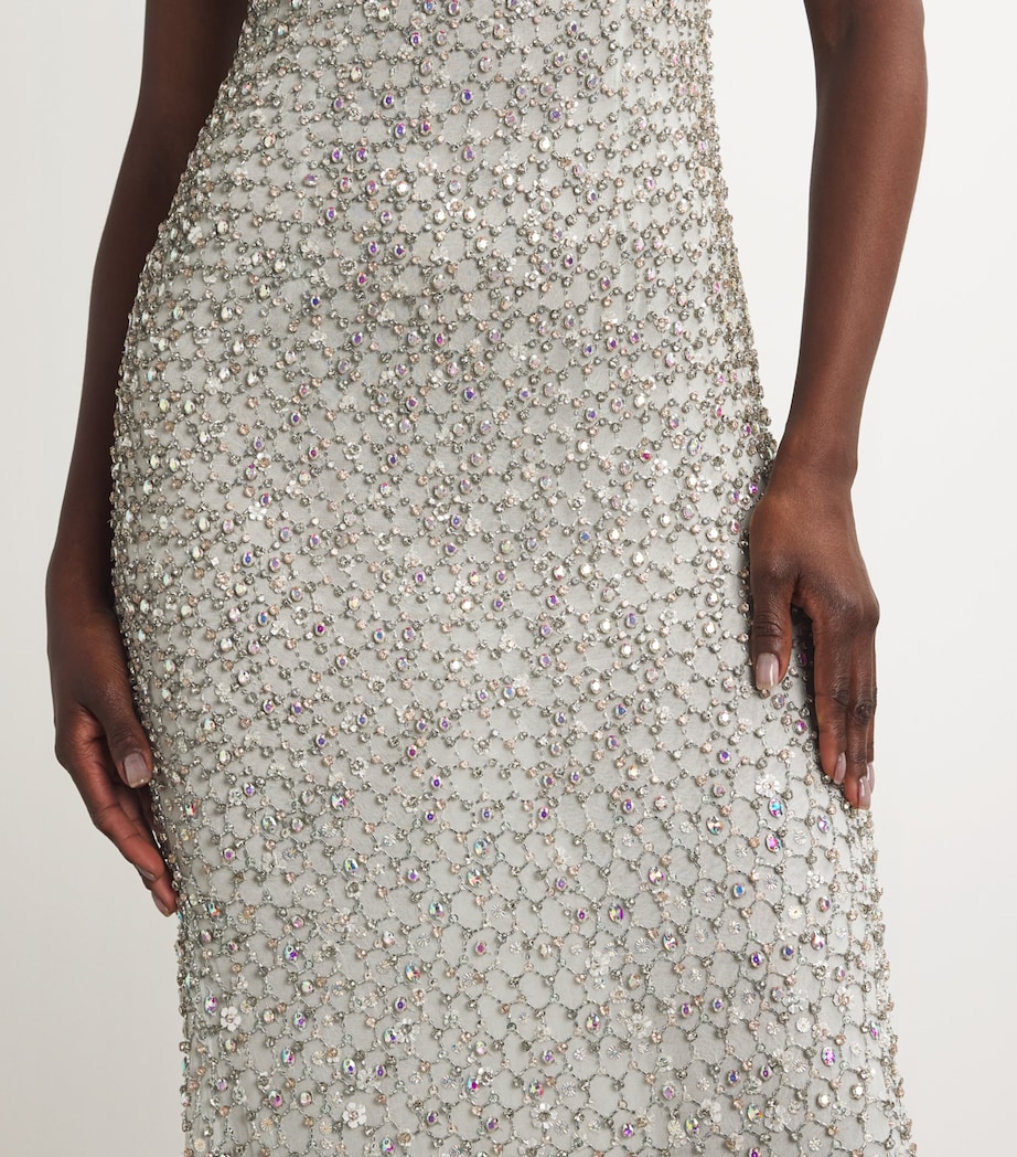 Jenny Packham Womens Silk Crystal-Embellished Juno Gown Pale Powder Image 6